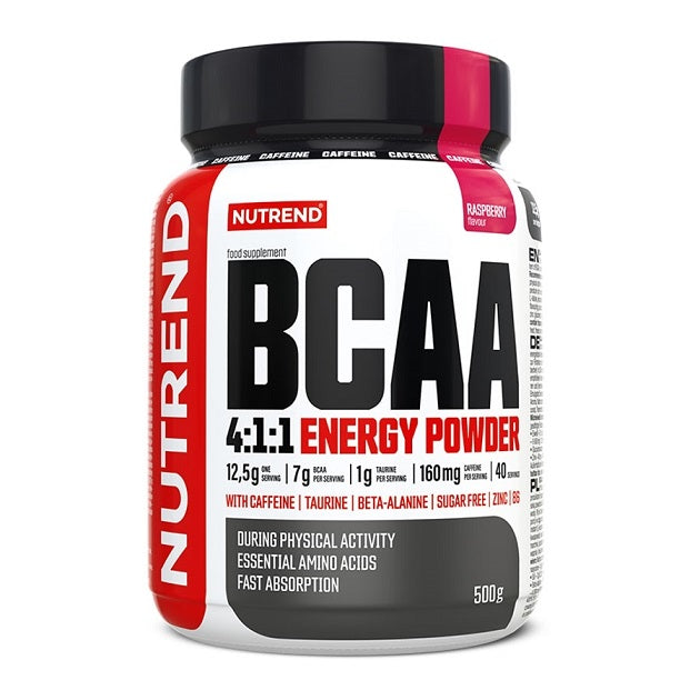 BCAA 4:1:1 Energy Powder, Raspberry - 500g - Nutrend