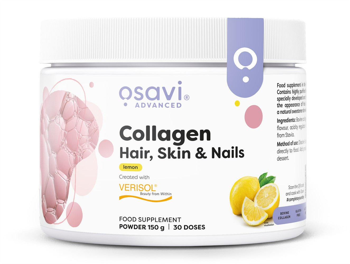 Collagen Peptides (Hair Skin & Nails), Lemon - 150g - Osavi
