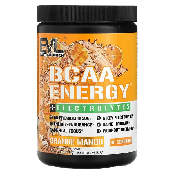 BCAA Energy + Electrolytes, Orange Mango - 333g - EVLution Nutrition