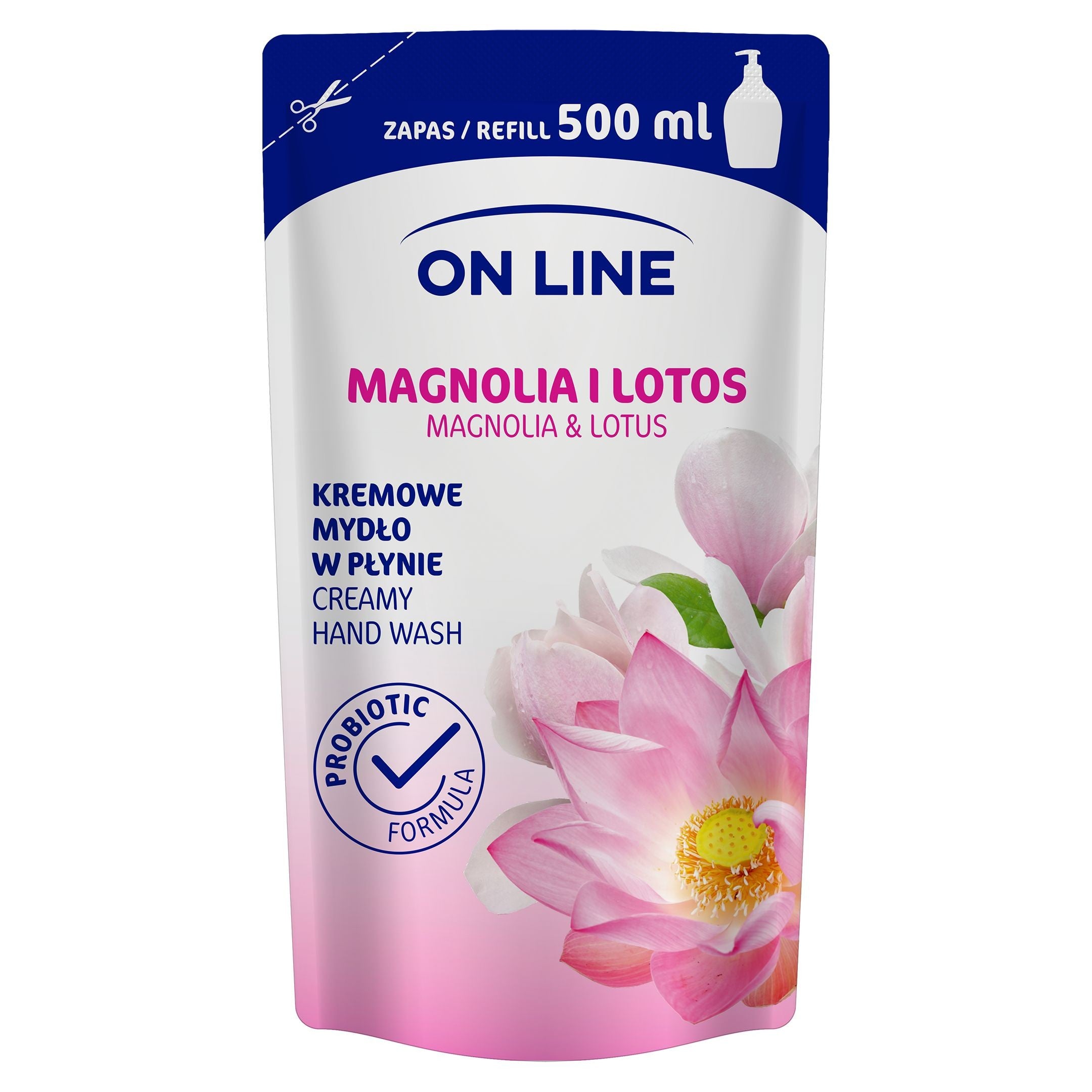 On Line Magnolia and Lotus creamy liquid soap - refill 500ml | Vaistine1.lt | WestPharmacy.eu