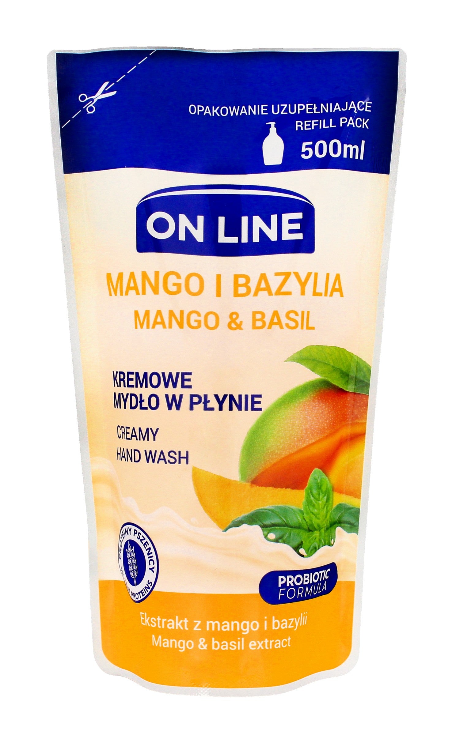 On Line Mango and Basil creamy liquid soap - refill 500ml | Vaistine1.lt | WestPharmacy.eu