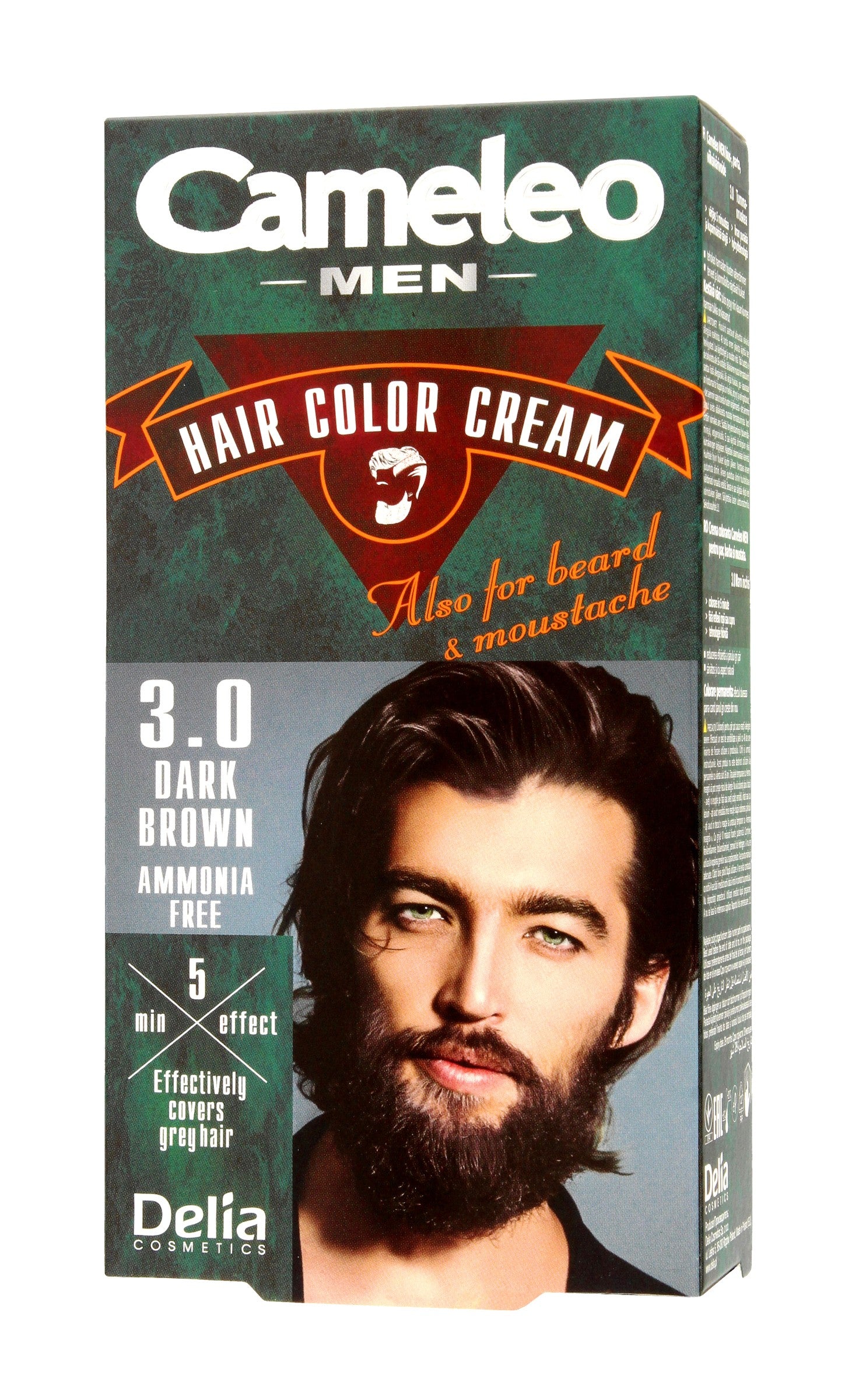 Delia Cosmetics Cameleo Men Coloring Cream for Hair, Beard and Moustache No. 3.0 Dark Brown 1pc. | Vaistine1.lt | WestPharmacy.eu