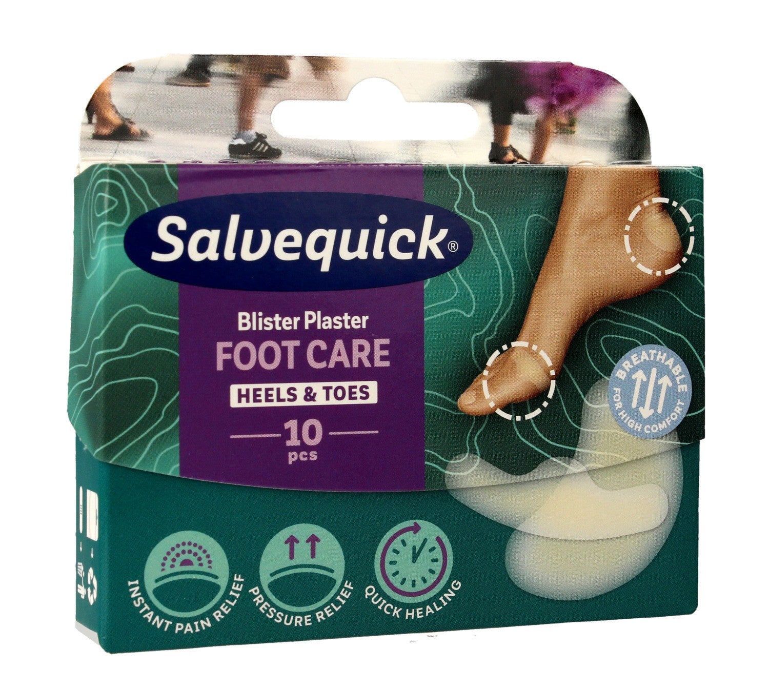 Salvequick Foot Care Patches for blisters and abrasions, 1 pack - 10 pcs | Vaistine1.lt | WestPharmacy.eu