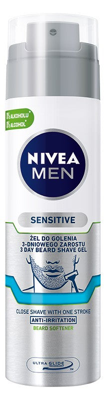 NIVEA MEN Sensitive 3-day beard shaving gel 200ml | Vaistine1.lt | WestPharmacy.eu