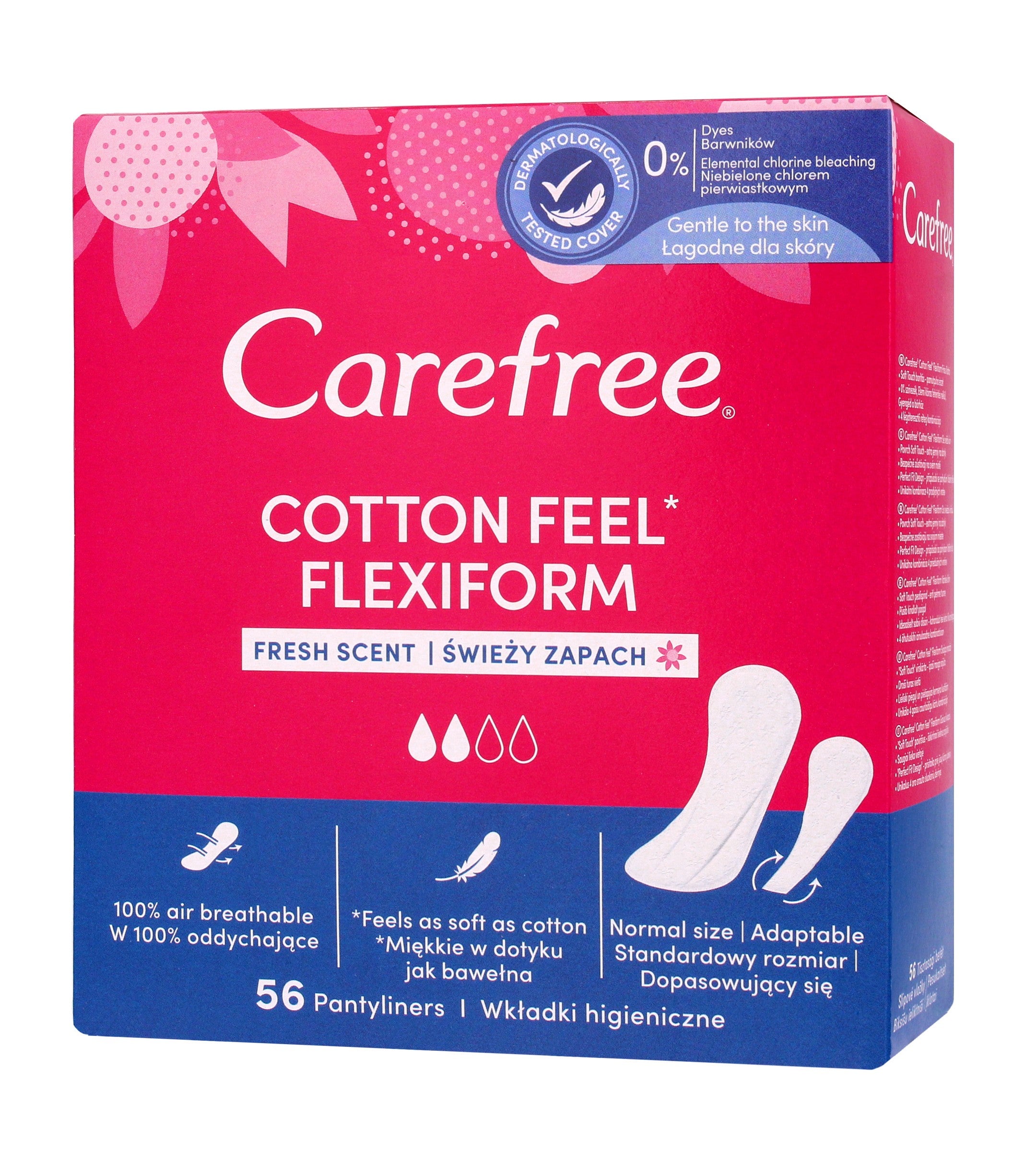 Carefree Cotton Flexiform Fresh Scent Sanitary Pads - fresh scent 1 pack - 56 pieces | Vaistine1.lt | WestPharmacy.eu