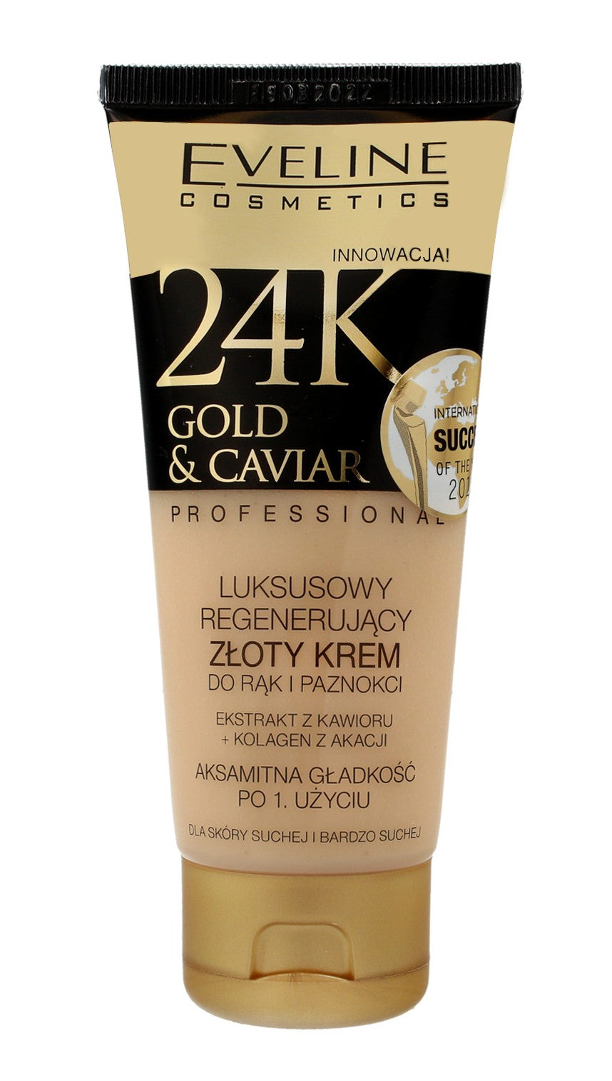 Eveline 24k Gold & Caviar Golden Regenerating Cream for hands and nails 100ml | Vaistine1.lt | WestPharmacy.eu