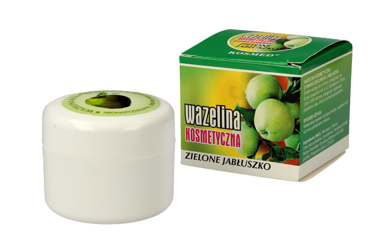 Kosmed Cosmetic flavored Vaseline - Green Apple 15ml | Vaistine1.lt | WestPharmacy.eu