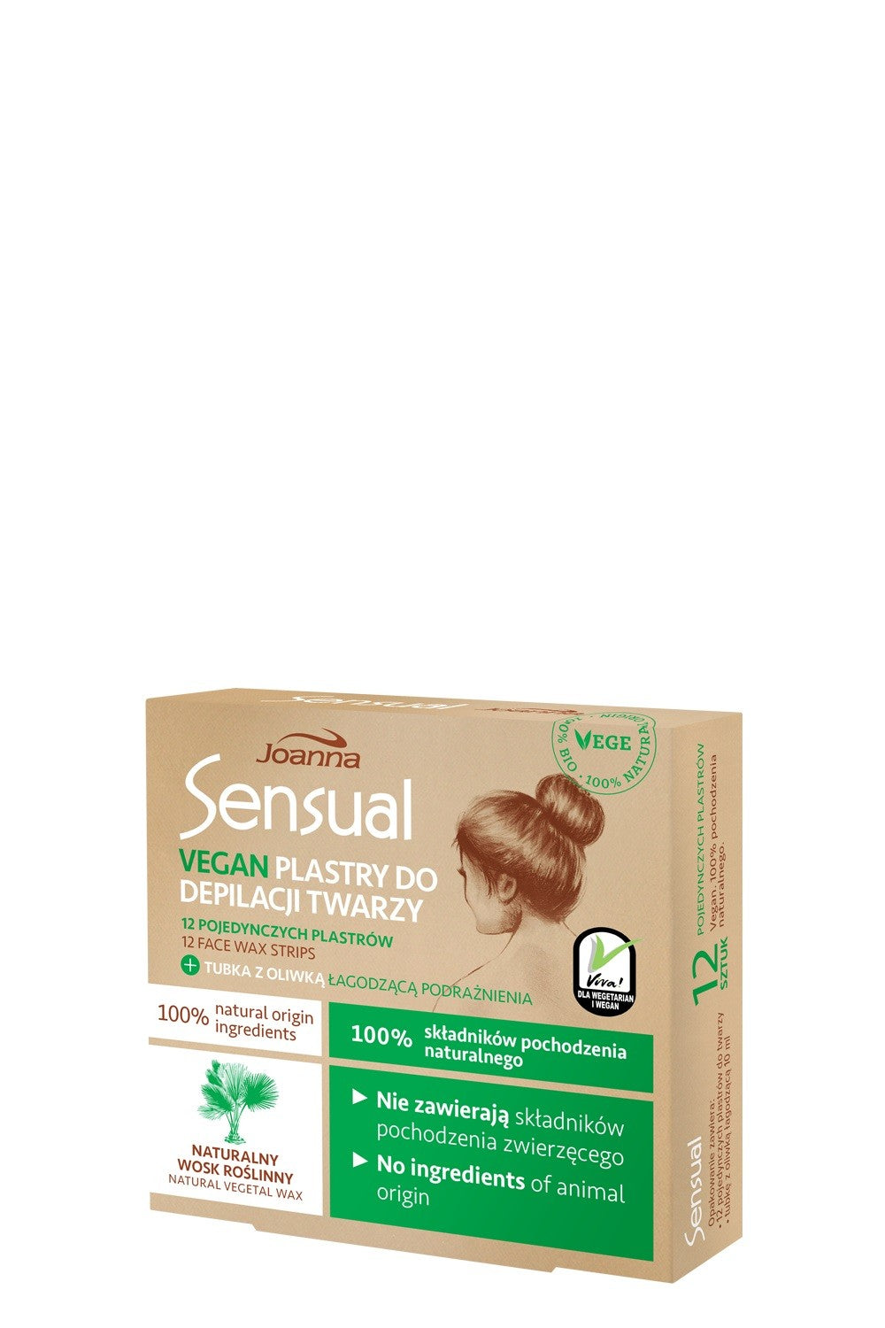 Joanna Sensual Face Wax Strips Vegan - Natural Plant Wax 1 pack - 12 pieces | Vaistine1.lt | WestPharmacy.eu
