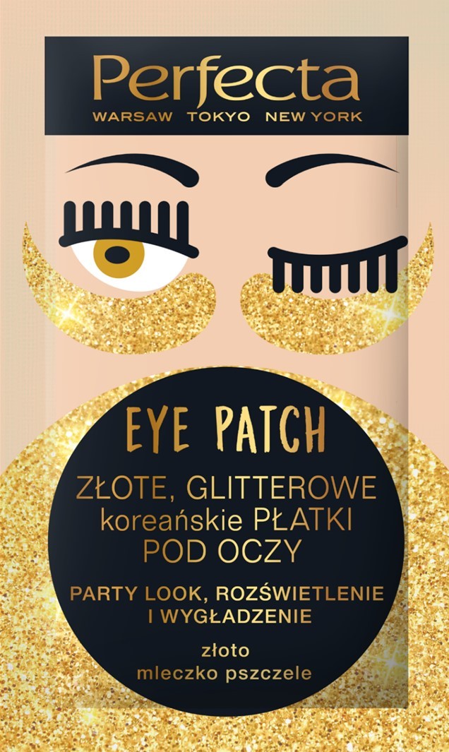 Perfecta Eye Patch Golden Glitter Korean Eye Patches 1 pack - 2 pcs | Vaistine1.lt | WestPharmacy.eu