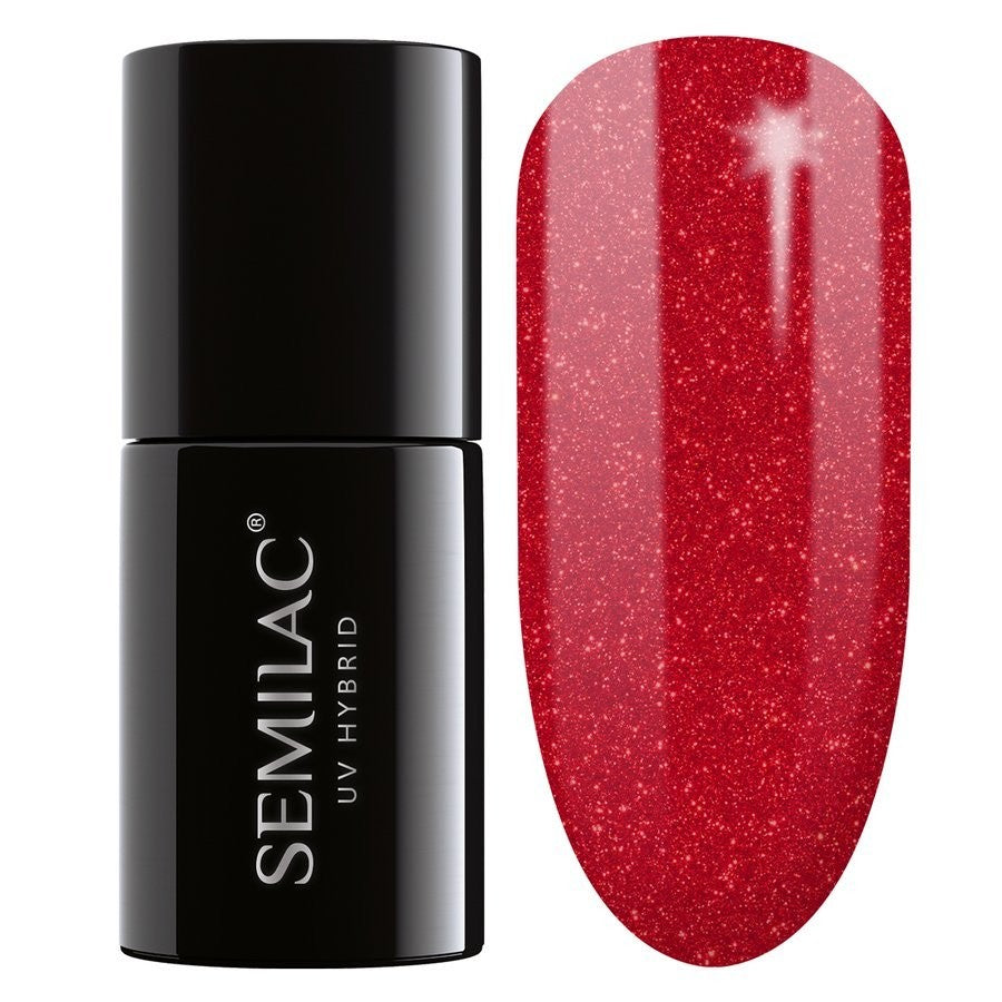 SEMILAC Hybrid Nail Polish 025 Glitter Red - 7 ml | Vaistine1.lt | WestPharmacy.eu