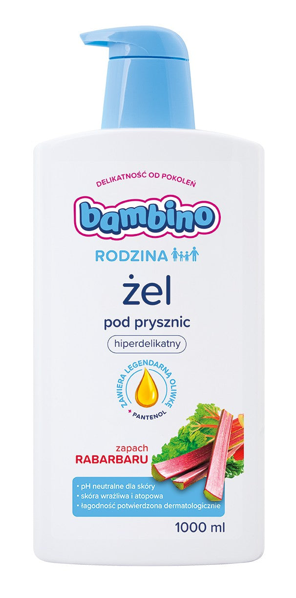 NIVEA BAMBINO FAMILY Gel 1000ml p/shower rhubarb& | Vaistine1.lt | WestPharmacy.eu