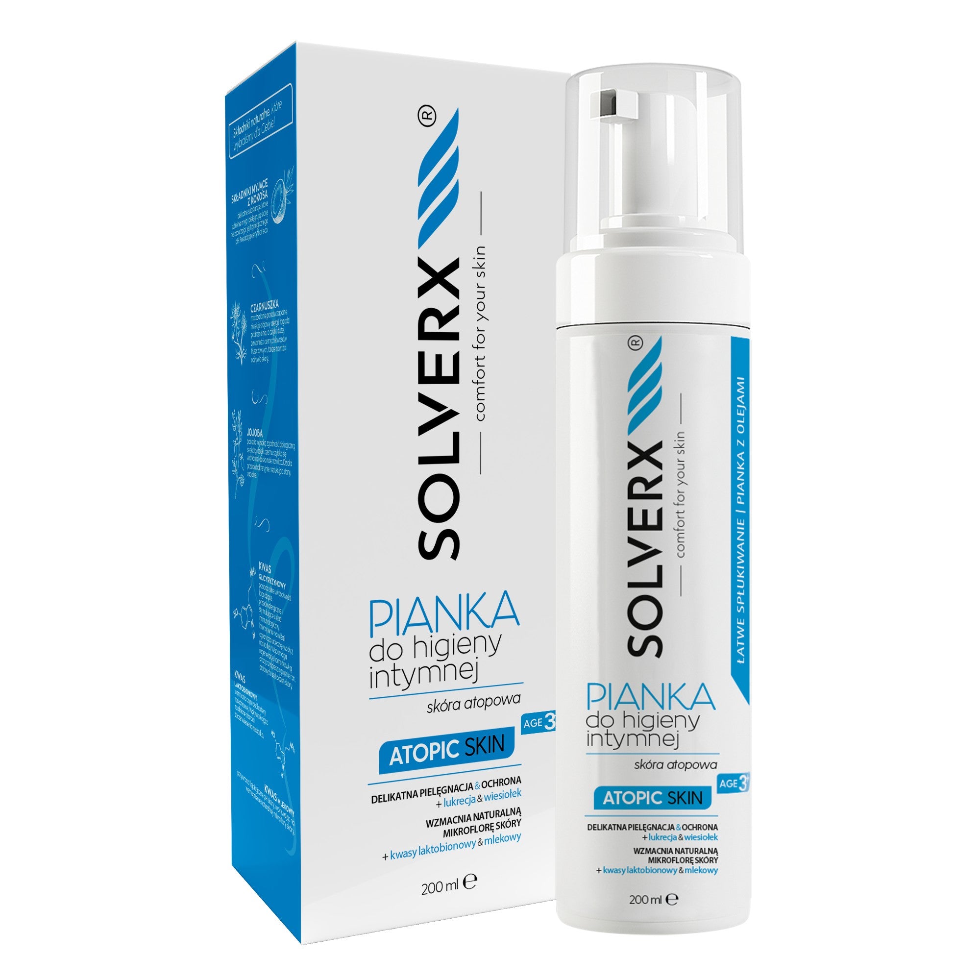 SOLVERX Intimate Hygiene Foam for Women ATOPIC SKIN 200ml | Vaistine1.lt | WestPharmacy.eu