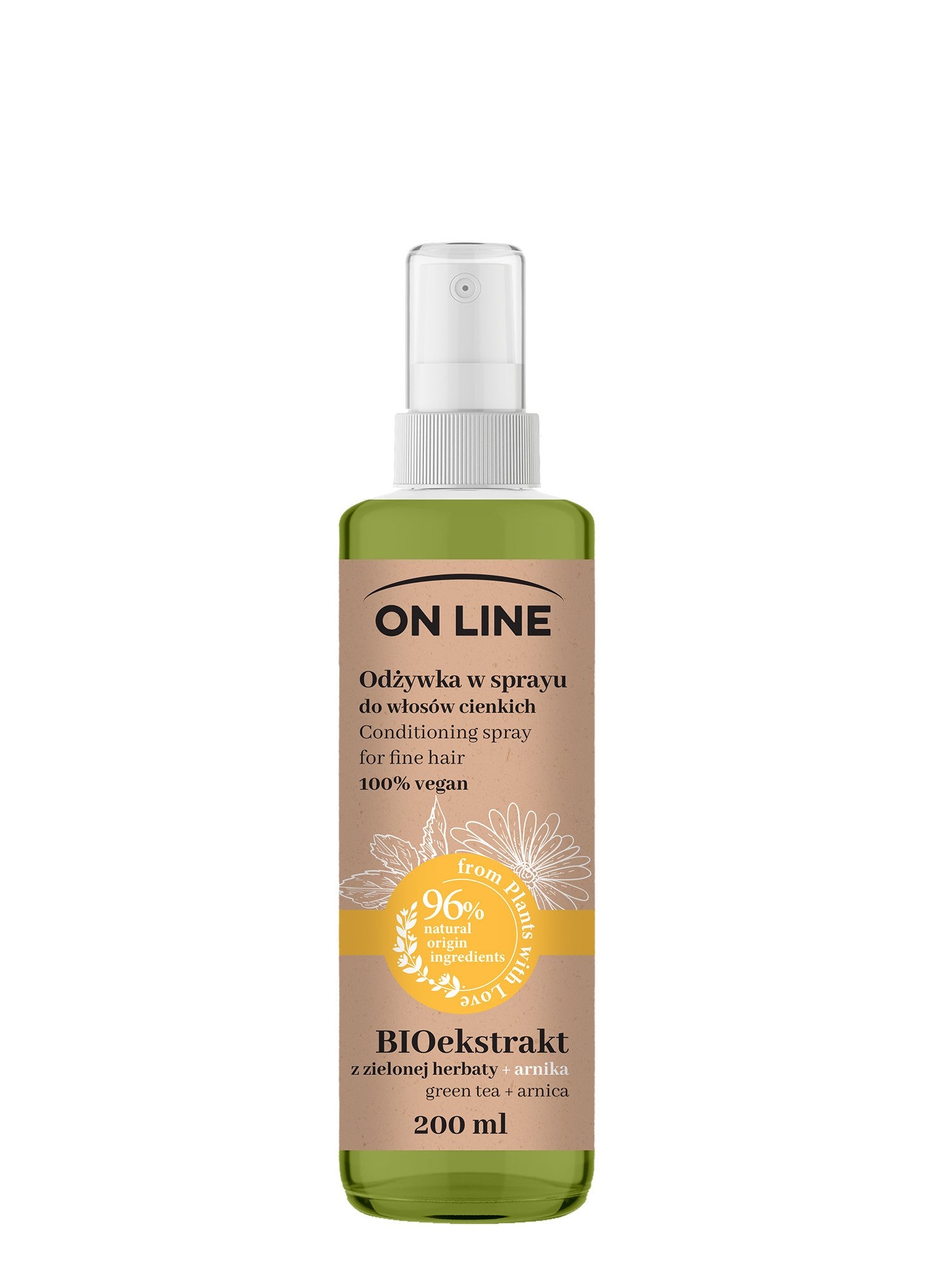 On Line From Plants With Love Hair Conditioner Spray BIOextract from Green Tea and Arnica 200ml | Vaistine1.lt | WestPharmacy.eu