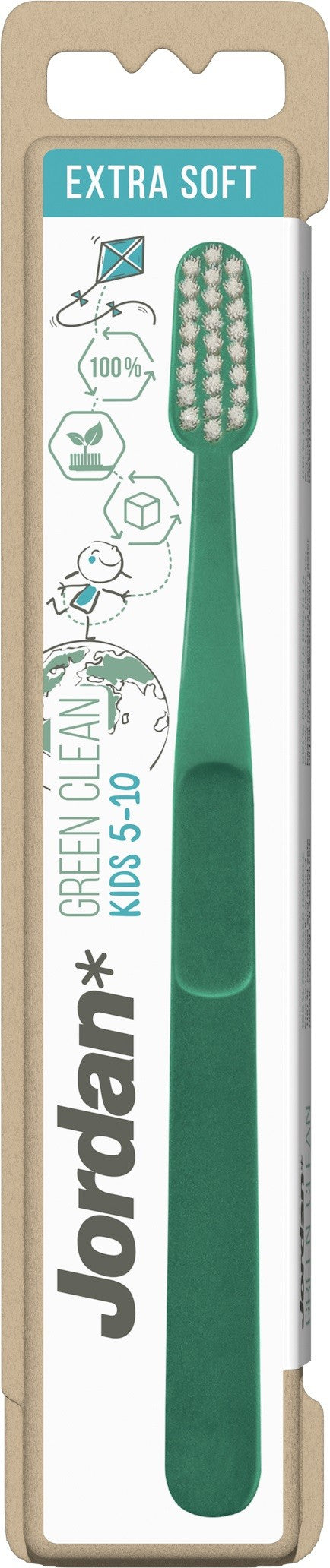 Jordan Green Clean Toothbrush for children 5-10 years - extra soft (mix of colors) 1 piece | Vaistine1.lt | WestPharmacy.eu