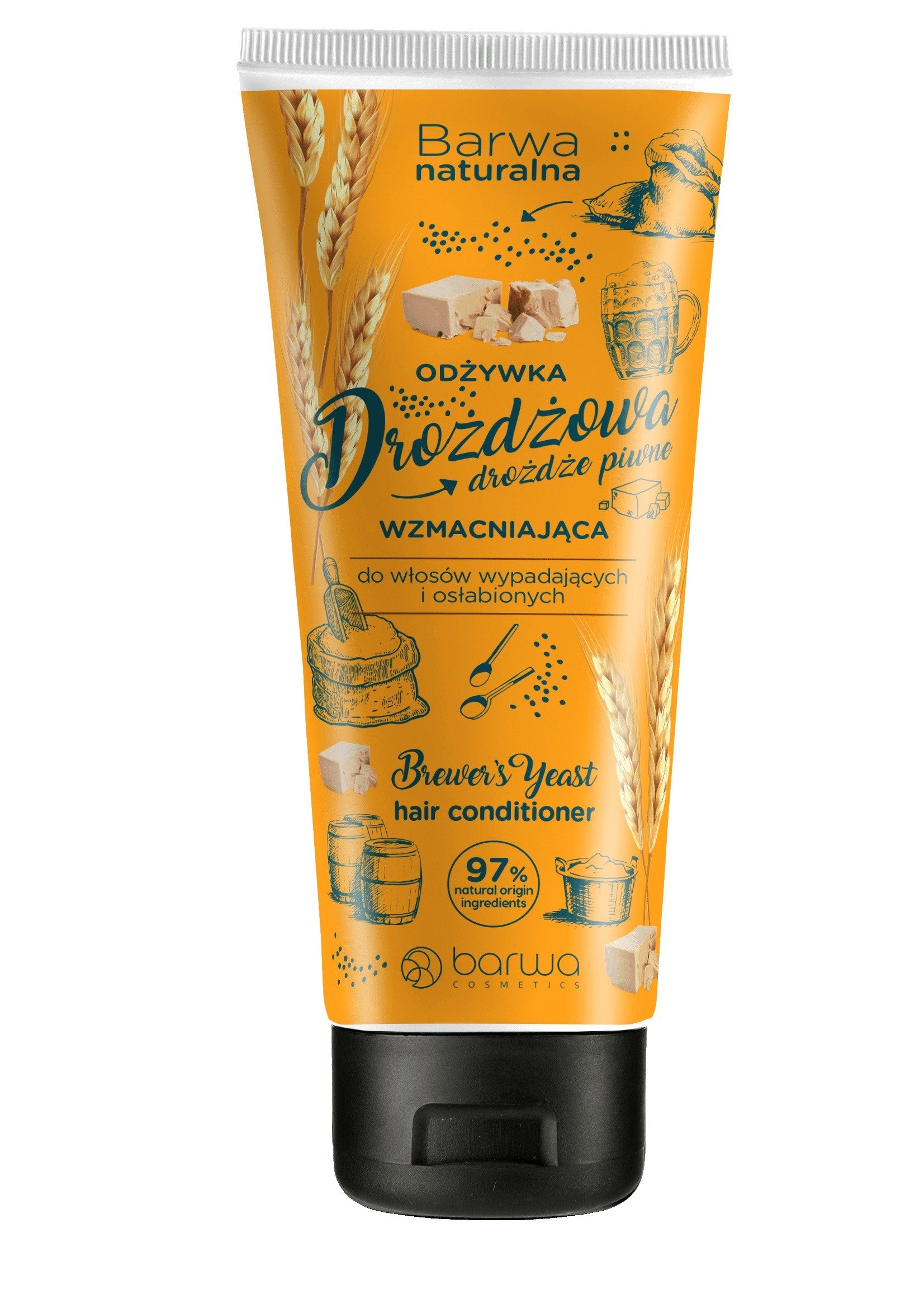 BARWA Natural Yeast Strengthening Conditioner for weakened and falling hair 200ml | Vaistine1.lt | WestPharmacy.eu
