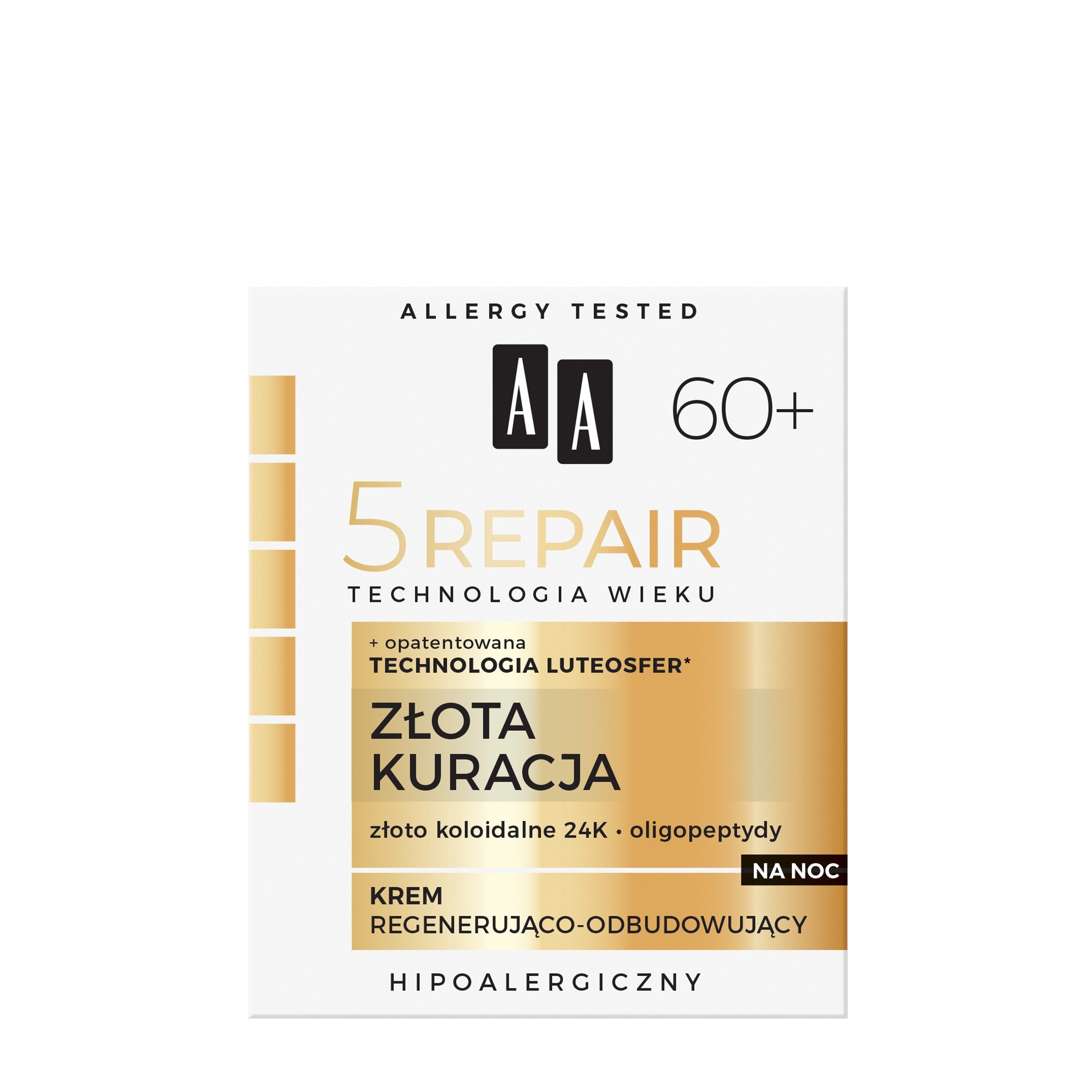AA Age Technology 5 Repair 60+ Golden Treatment Regenerating and Rebuilding Night Cream 50ml | Vaistine1.lt | WestPharmacy.eu