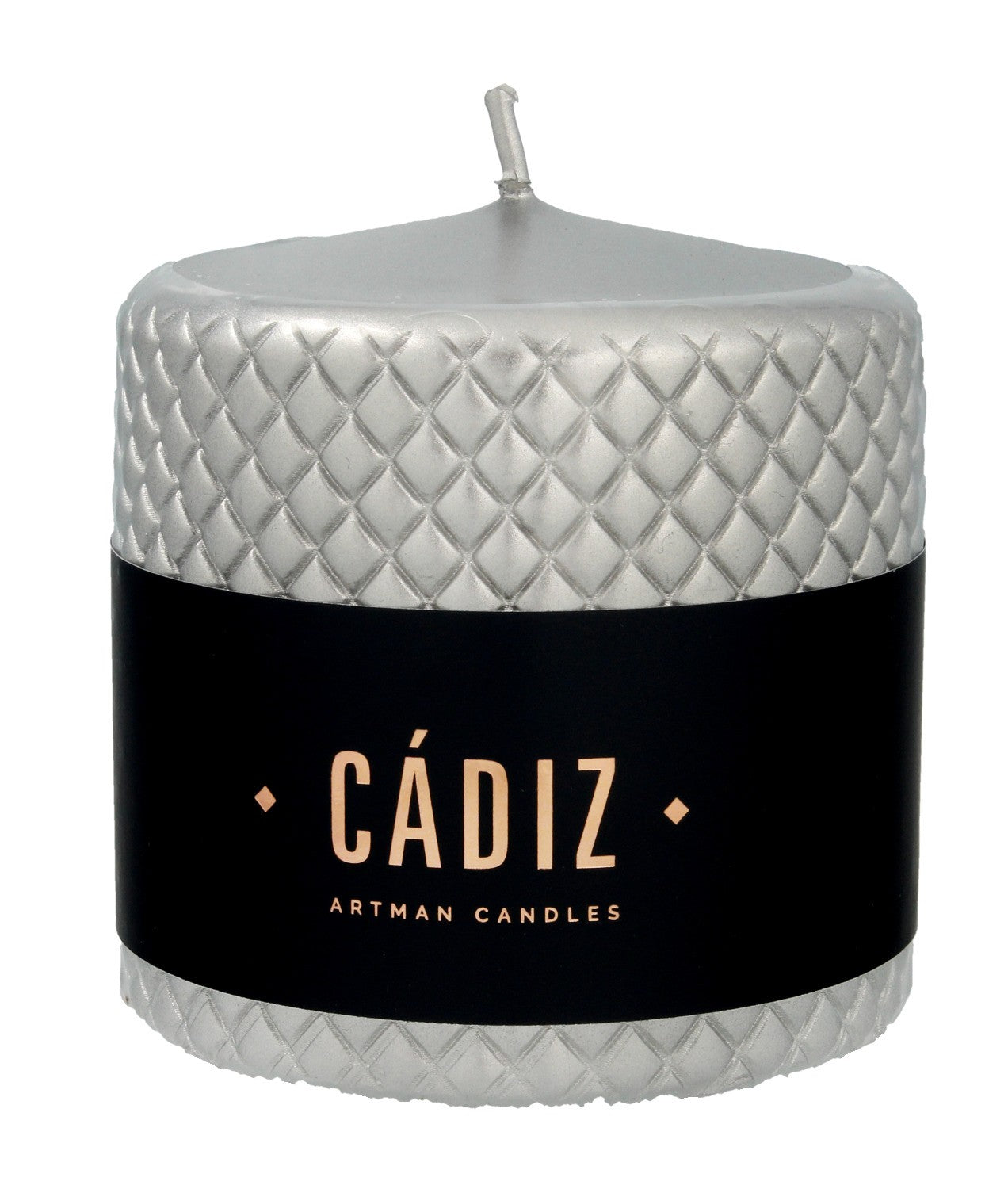 ARTMAN Christmas Cadiz decorative candle - small silver cylinder, 1 pc | Vaistine1.lt | WestPharmacy.eu