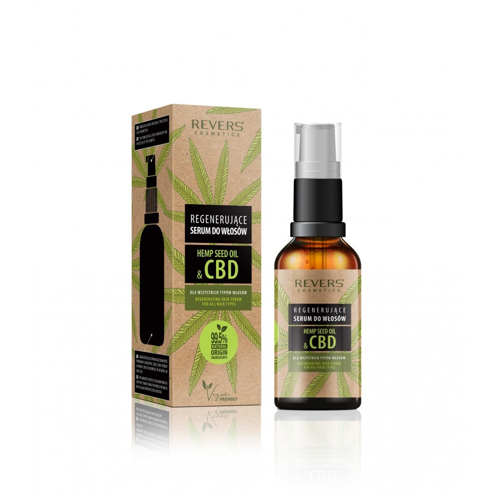 REVERS Hemp Seed Oil & CBD Regenerating Hair Serum with Hemp Oil 50ml | Vaistine1.lt | WestPharmacy.eu