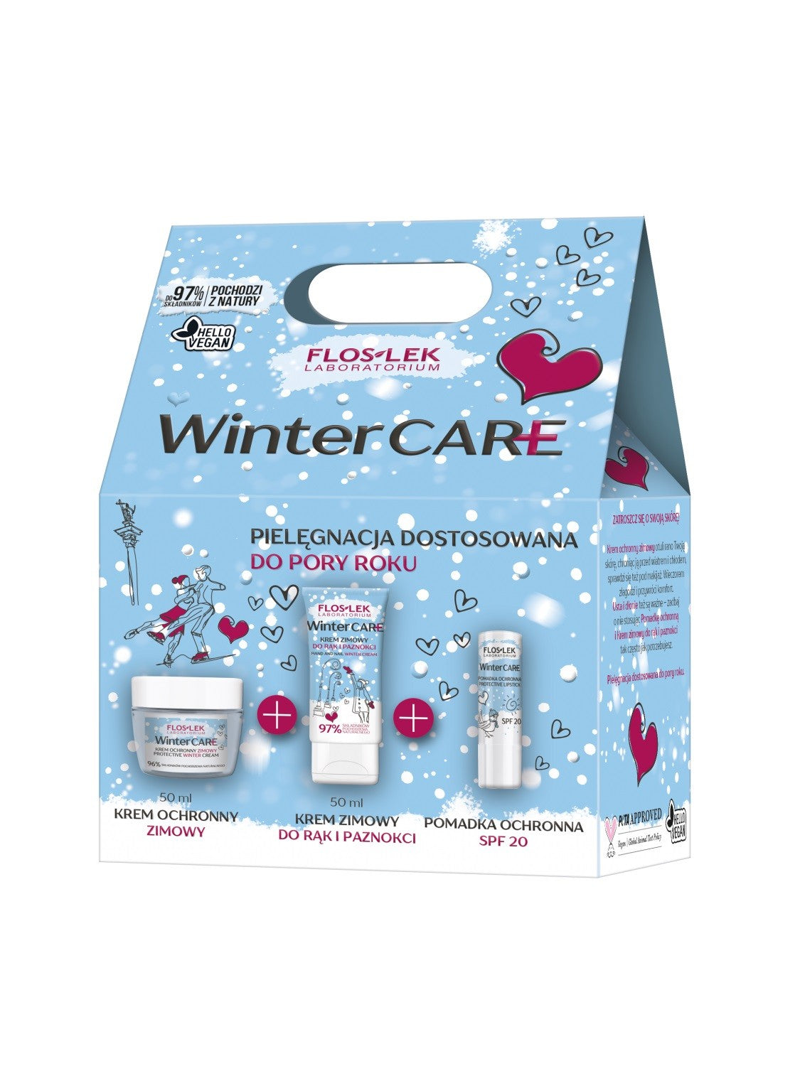 Floslek Winter Care gift set (protective cream 50ml + hand cream 50ml + lipstick SPF20) | Vaistine1.lt | WestPharmacy.eu