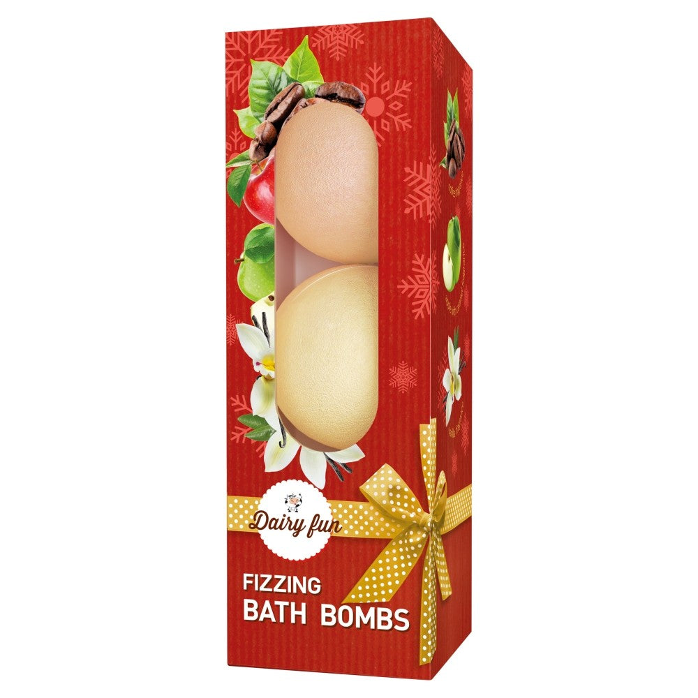 Dairy Fun Fizzy Bath Balls - coffee, apple with caramel and vanilla 1op.(3x100g) | Vaistine1.lt | WestPharmacy.eu