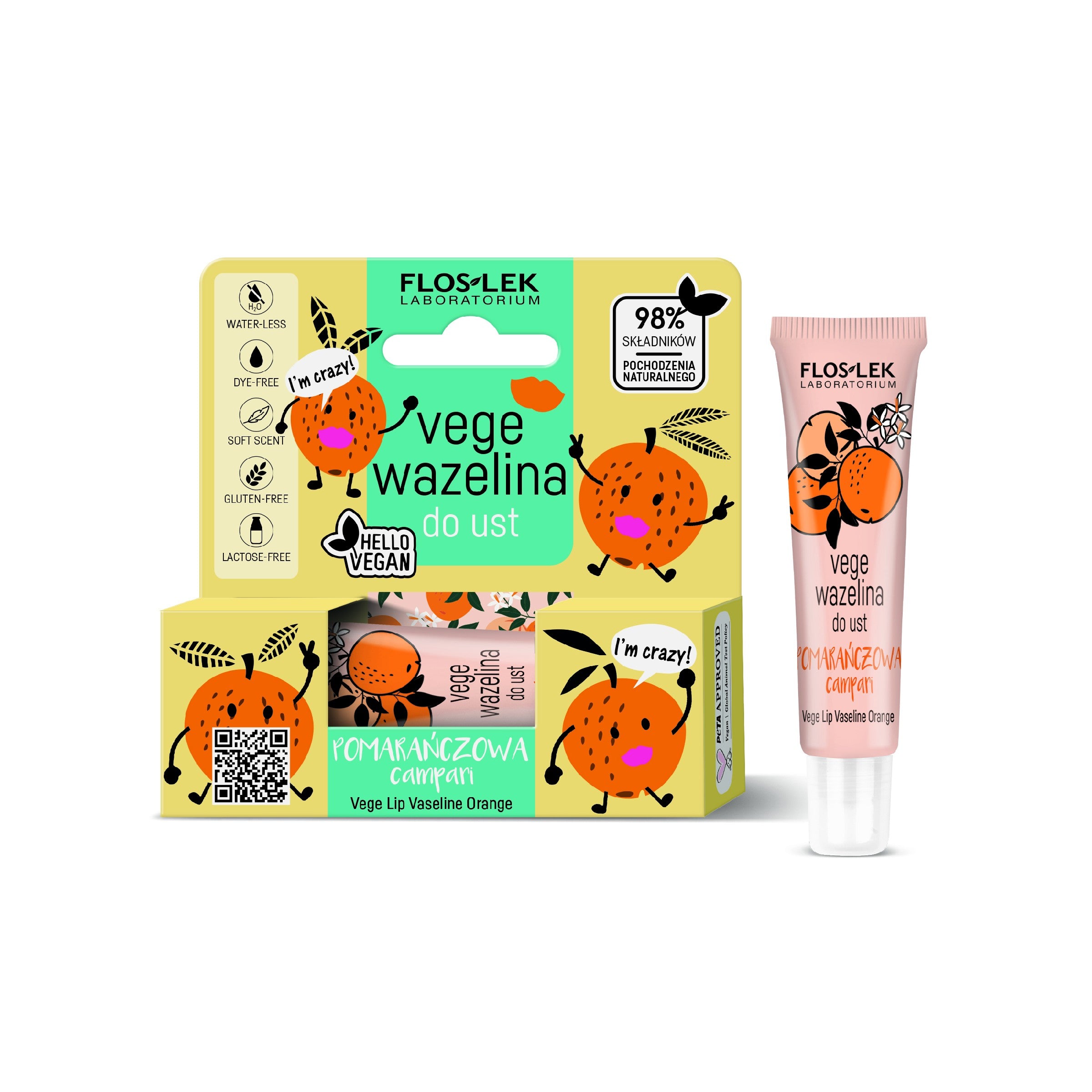 Floslek Lip Care Vege Campari Vaseline for lips - orange 10g | Vaistine1.lt | WestPharmacy.eu