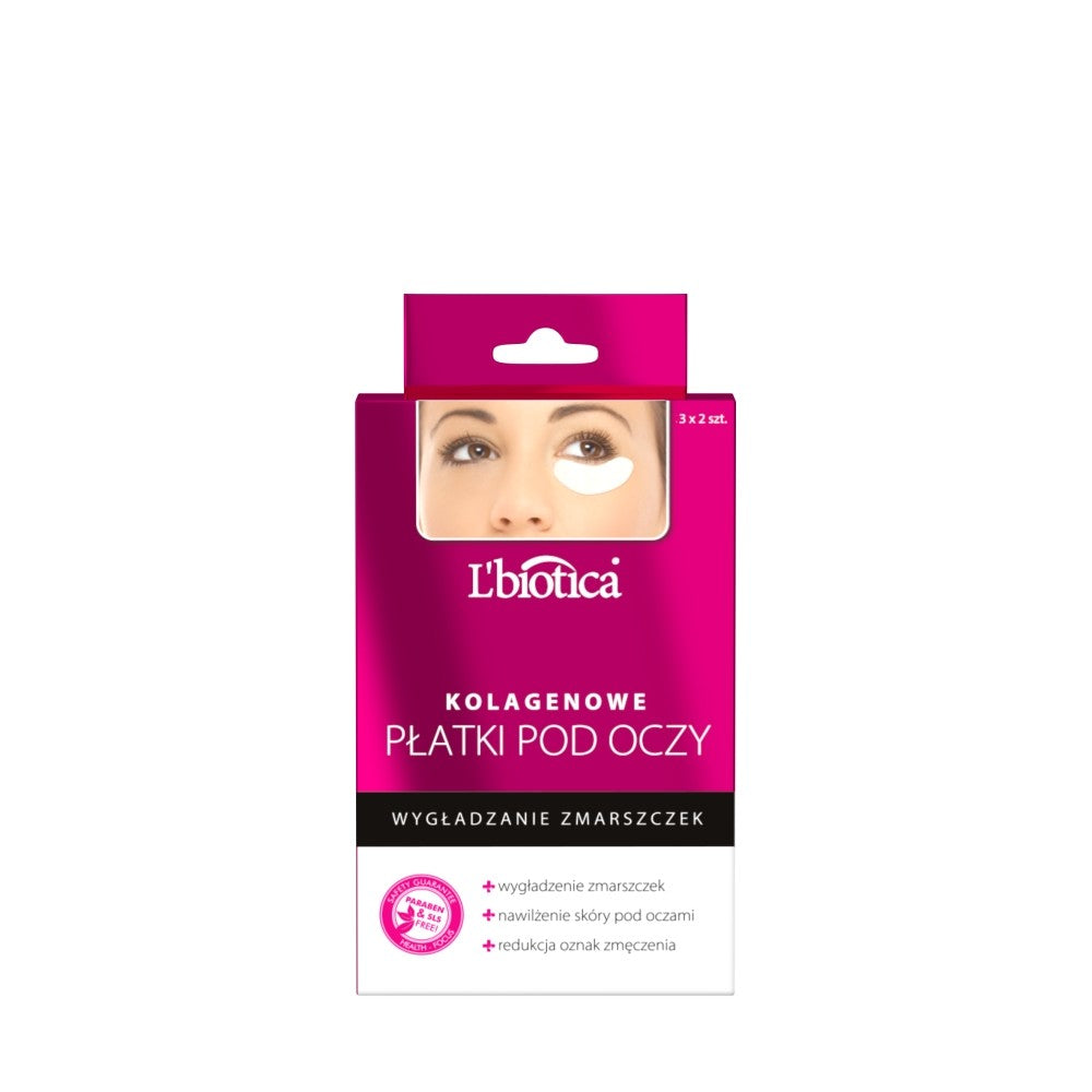 L'BIOTICA Collagen Eye Patches - Wrinkle Smoothing 1 pack - 3x2 pcs. | Vaistine1.lt | WestPharmacy.eu