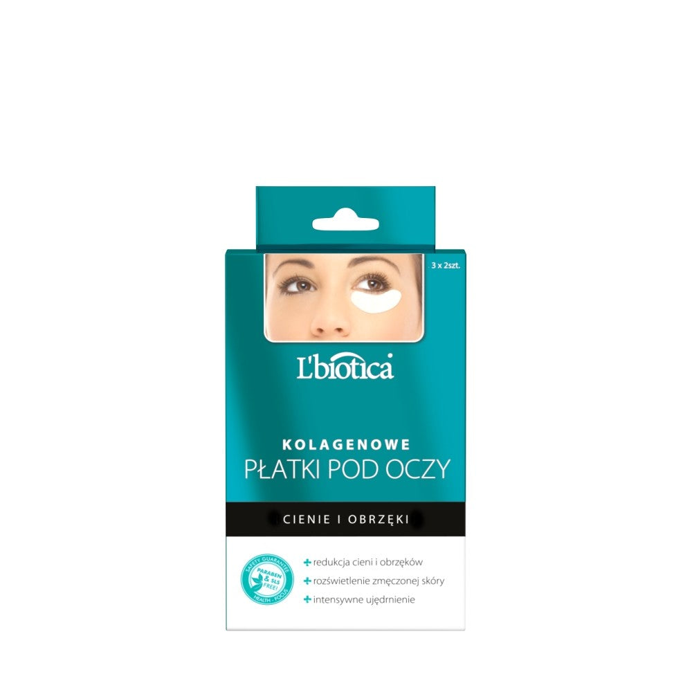 L'BIOTICA Collagen Eye Patches - Dark Circles and Swelling 1 pack - 3x2 pcs | Vaistine1.lt | WestPharmacy.eu