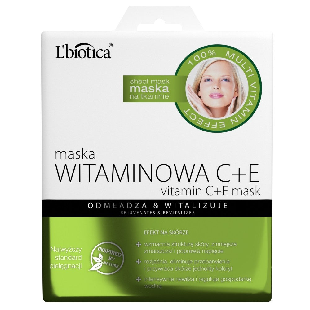 L`BIOTICA Vitamin Mask on fabric | Vaistine1.lt | WestPharmacy.eu