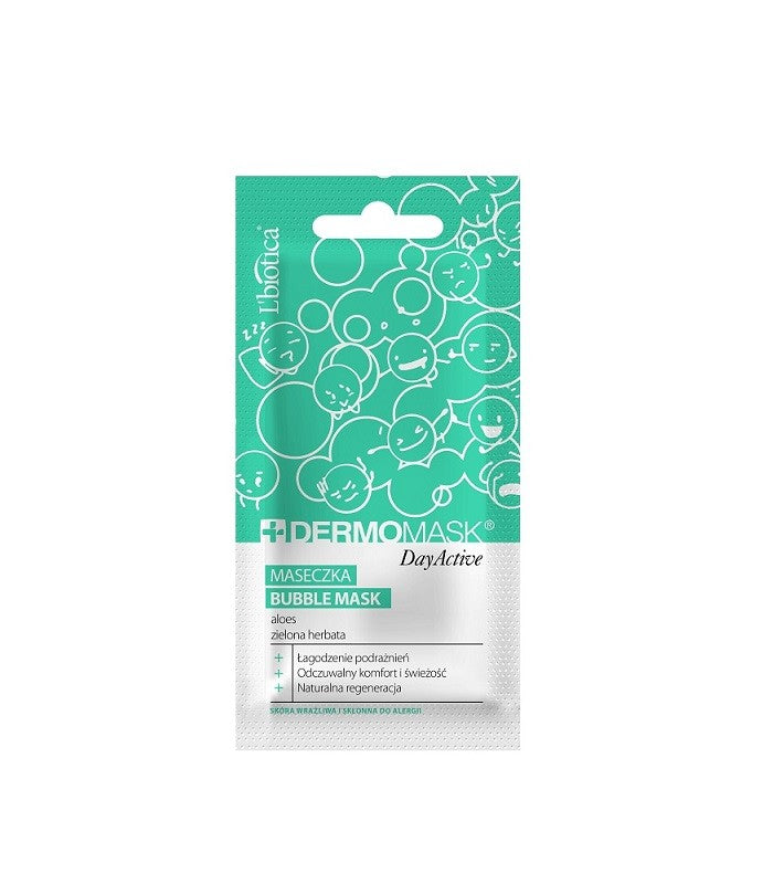 L'BIOTICA Dermomask Day Active Bubble face mask - aloe & green tea 10ml | Vaistine1.lt | WestPharmacy.eu