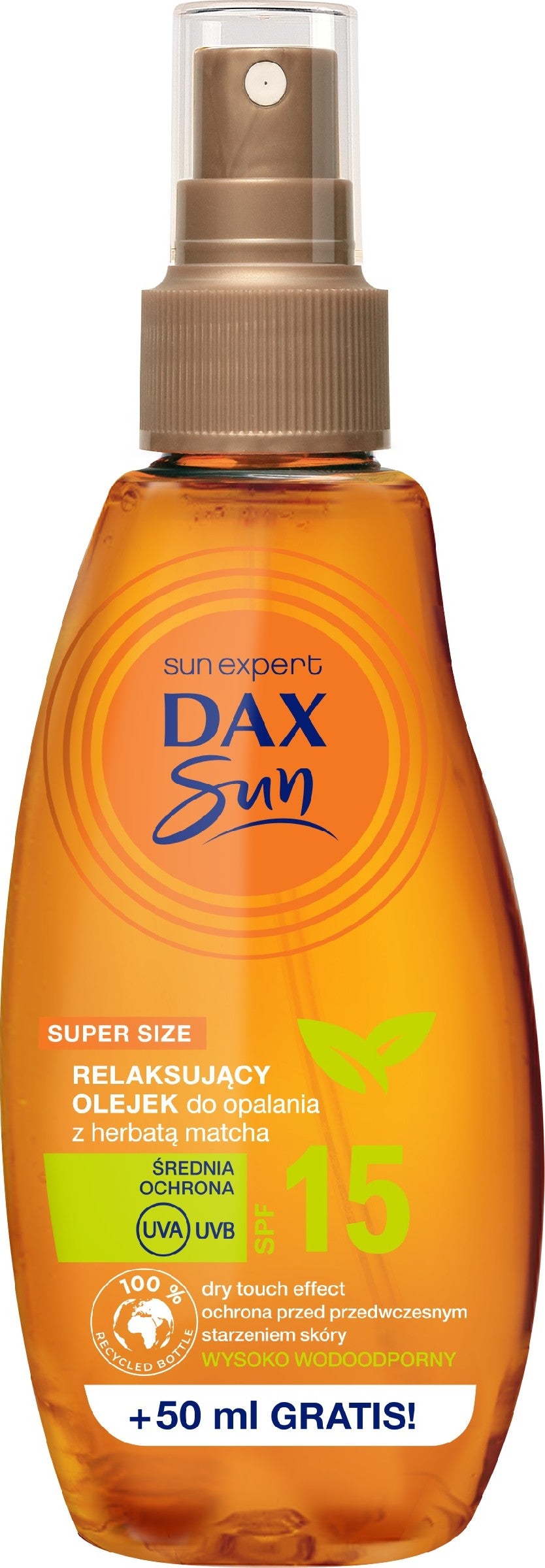 Dax Sun Relaxing Tanning Oil with Matcha Tea SPF15 200ml | Vaistine1.lt | WestPharmacy.eu