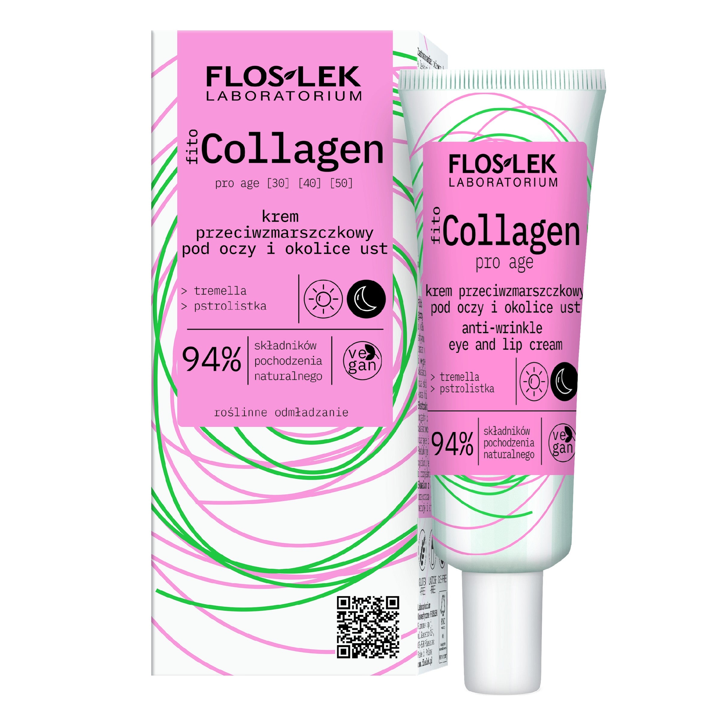 Floslek Fito Collagen Anti-wrinkle cream for the eyes and around the mouth for day and night 30ml | Vaistine1.lt | WestPharmacy.eu