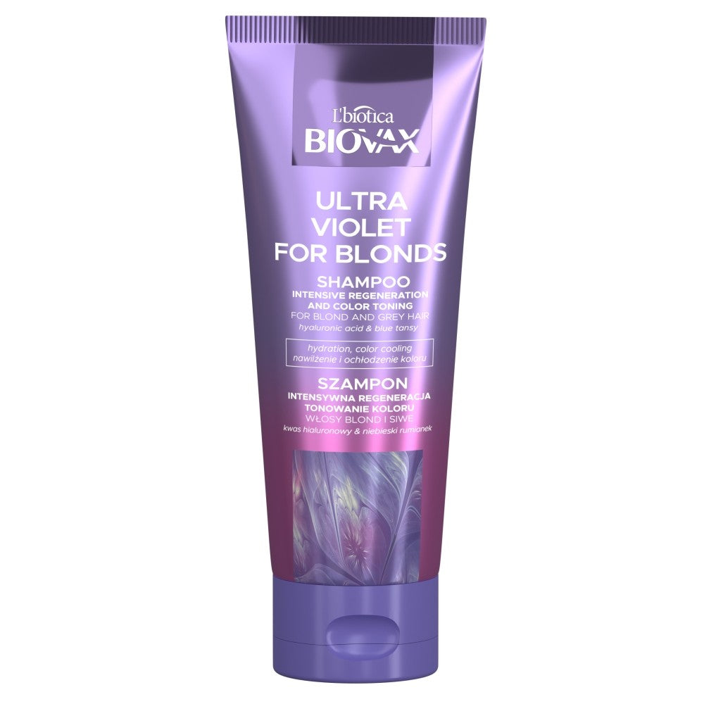 L'BIOTICA Biovax Ultra Violet for Blonds Intensive Regeneration and Color Toning Shampoo for blonde and gray hair 200ml | Vaistine1.lt | WestPharmacy.eu