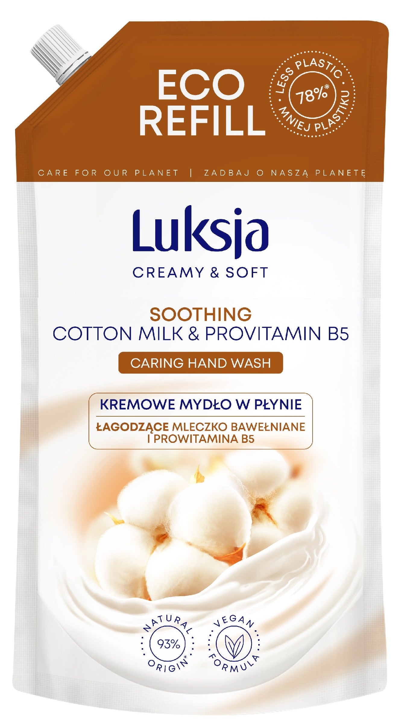 Luksja Creamy & Soft Soothing Creamy Liquid Soap Cotton Milk and Provitamin B5 900ml - stock | Vaistine1.lt | WestPharmacy.eu