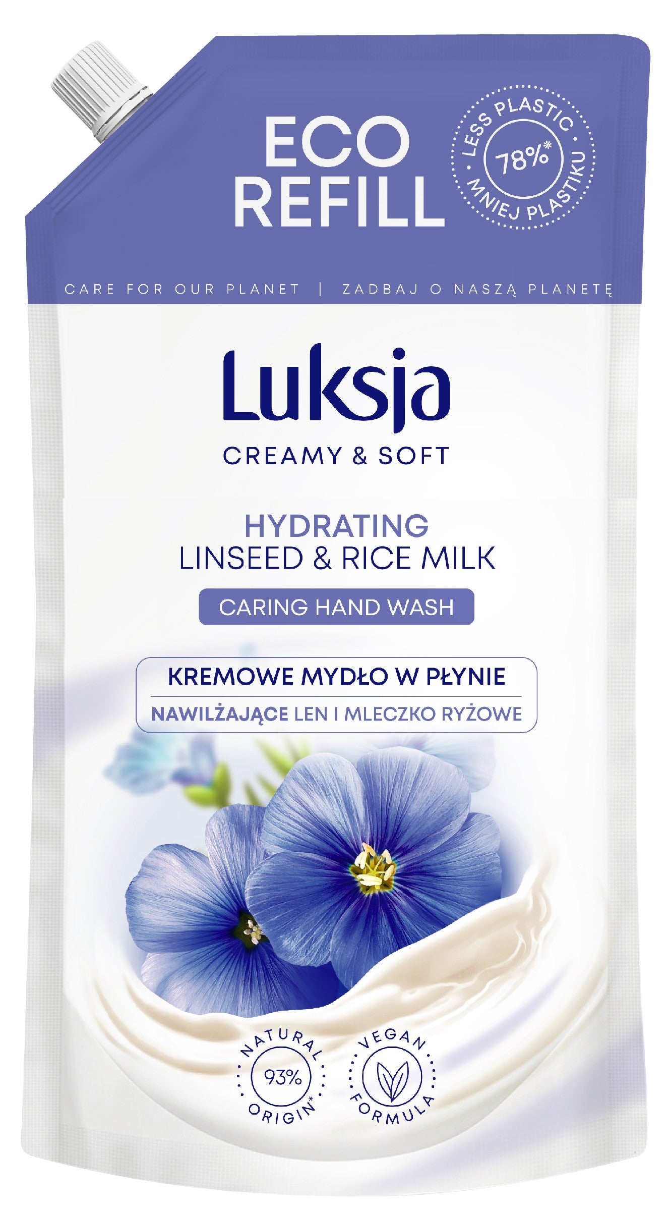 Luksja Creamy & Soft Moisturizing Creamy Liquid Soap Linen and Rice Milk 900ml - stock | Vaistine1.lt | WestPharmacy.eu