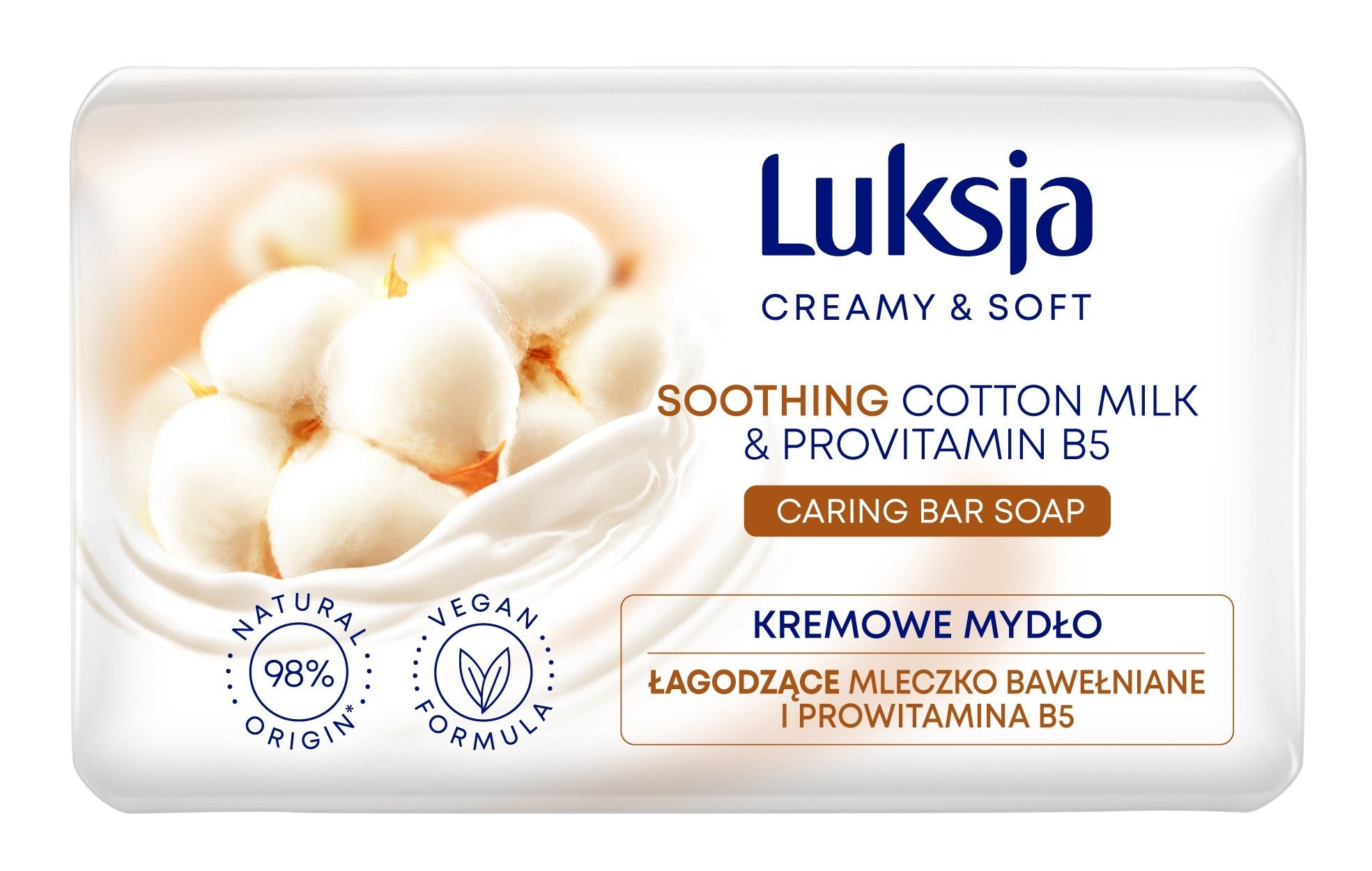 Luksja Creamy & Soft Soothing Creamy Bar Soap Cotton Milk & Provitamin B5 90g | Vaistine1.lt | WestPharmacy.eu