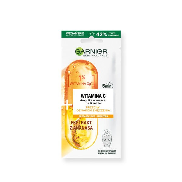 Garnier Skin Naturals Anti-fatigue ampoule in fabric mask with 1% vitamin Cg 15g | Vaistine1.lt | WestPharmacy.eu