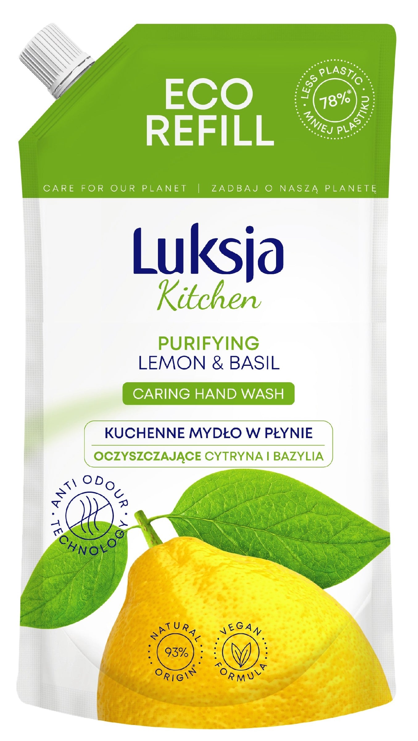 Luksja Kitchen Kitchen Cleansing Liquid Soap Lemon and Basil 400ml - stock | Vaistine1.lt | WestPharmacy.eu