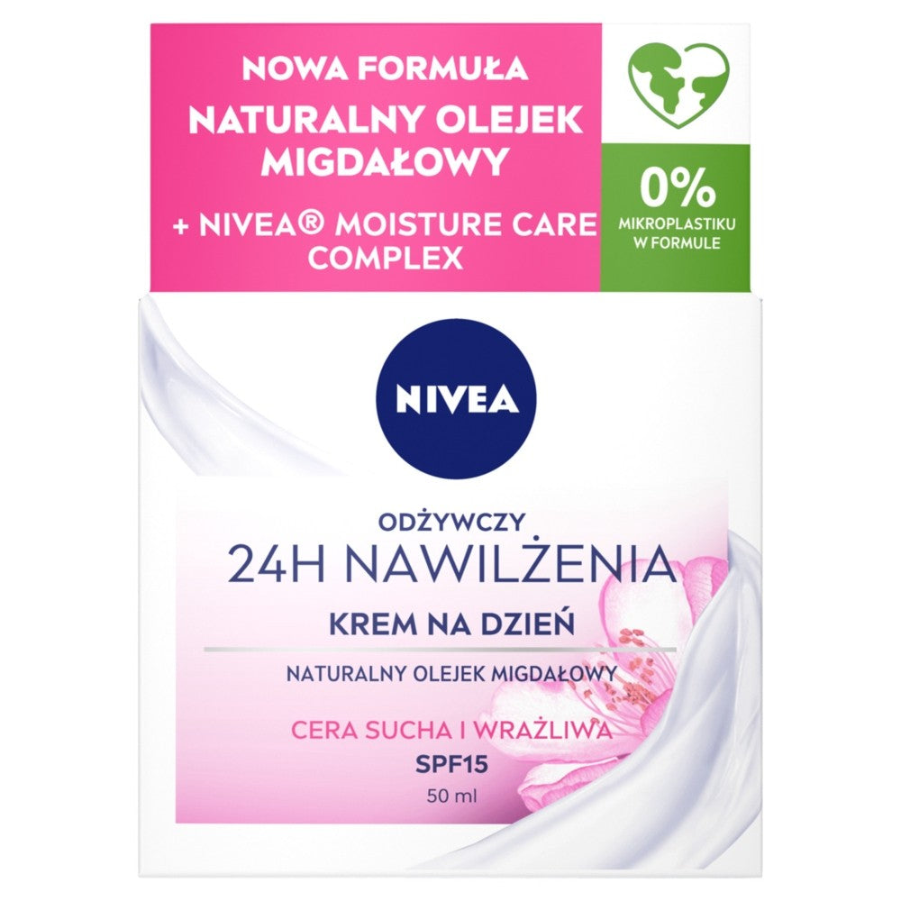 Nivea 24H Hydration Nourishing Day Cream SPF15 for dry and sensitive skin 50ml | Vaistine1.lt | WestPharmacy.eu