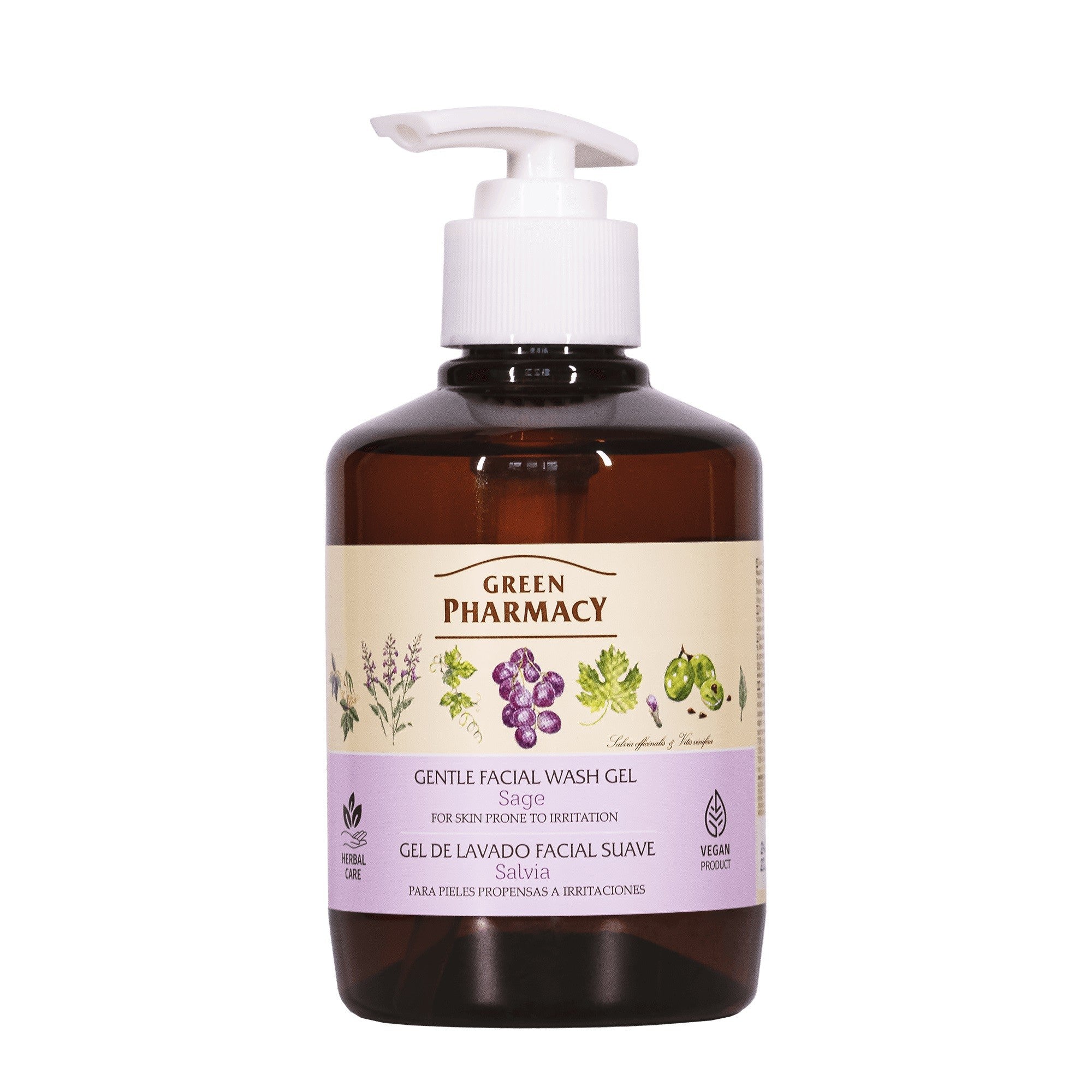 Green Pharmacy Delicate Face Wash Gel Sage - for sensitive skin 270ml | Vaistine1.lt | WestPharmacy.eu