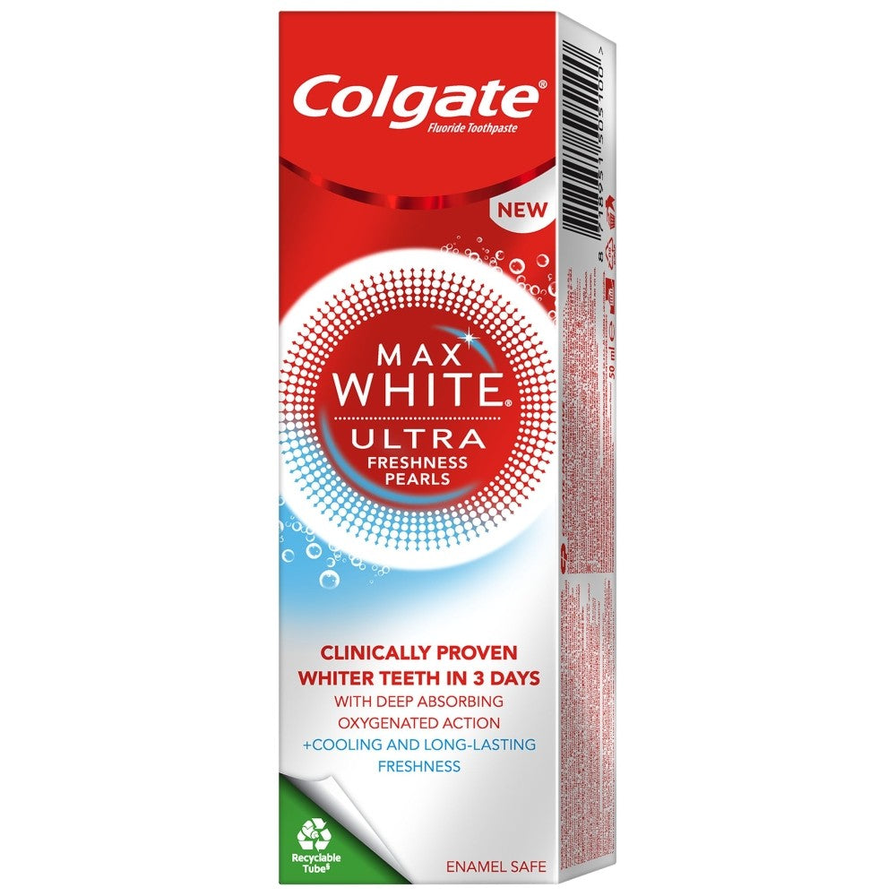 Colgate Max White Toothpaste - Ultra Freshness Pearls 50ml | Vaistine1.lt | WestPharmacy.eu