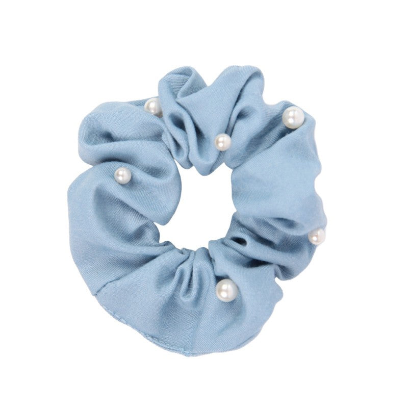 DONEGAL Hair decorations - Scrunchie elastic band jeans with pearls (FA-5874) 1 pc. | Vaistine1.lt | WestPharmacy.eu