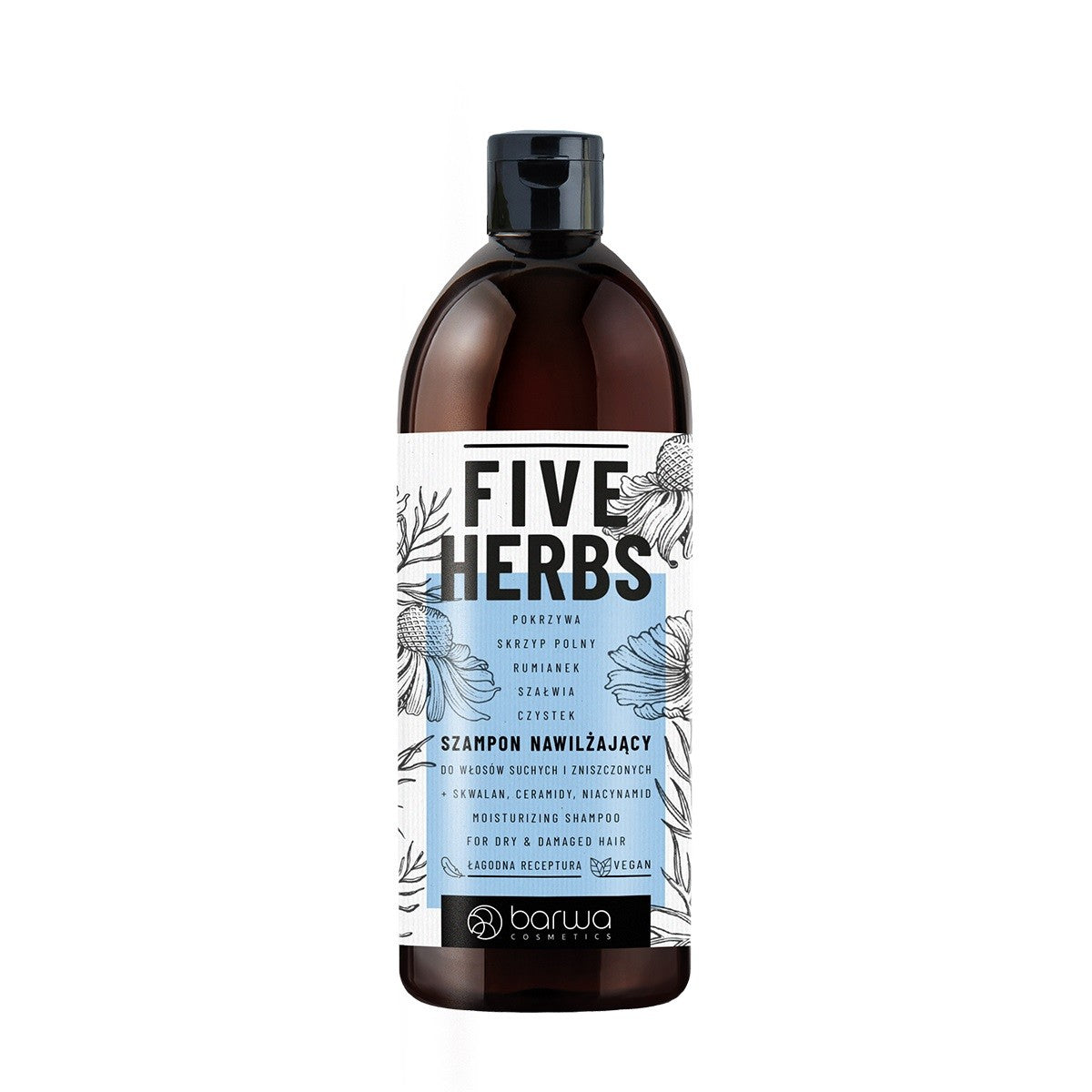 BARWA Five Herbs Moisturizing Shampoo - for dry and damaged hair 480ml | Vaistine1.lt | WestPharmacy.eu