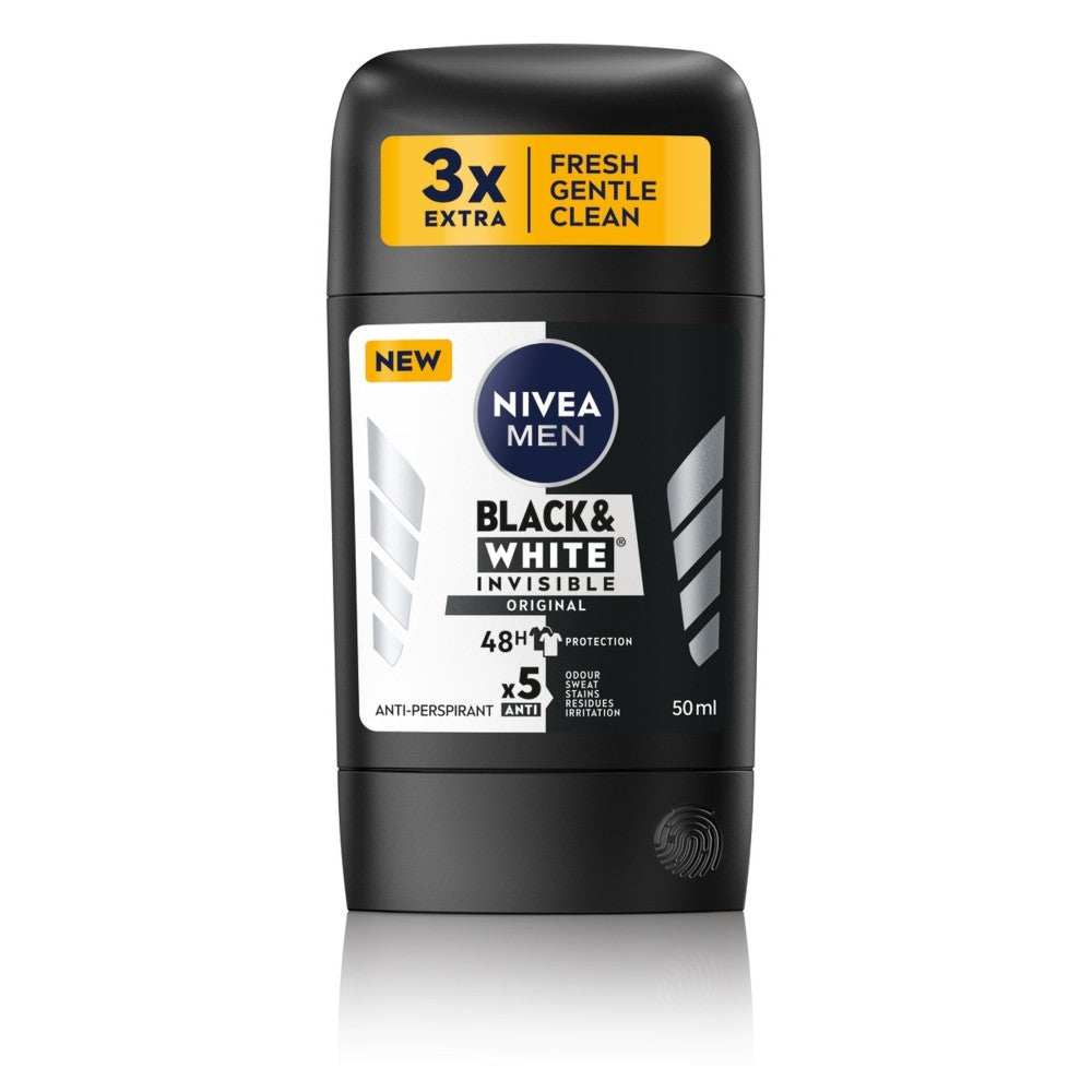 NIVEA Men BLACK WHITE INVISIBLE ORIGINAL men's stick deodorant 50ml | Vaistine1.lt | WestPharmacy.eu