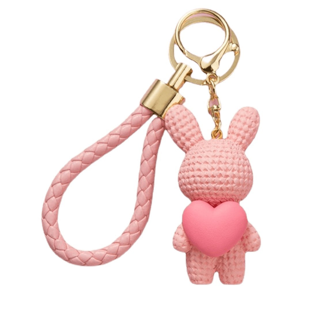 Keychain with a pendant and lanyard - Teddy bear with a heart - pink 1 pc | Vaistine1.lt | WestPharmacy.eu