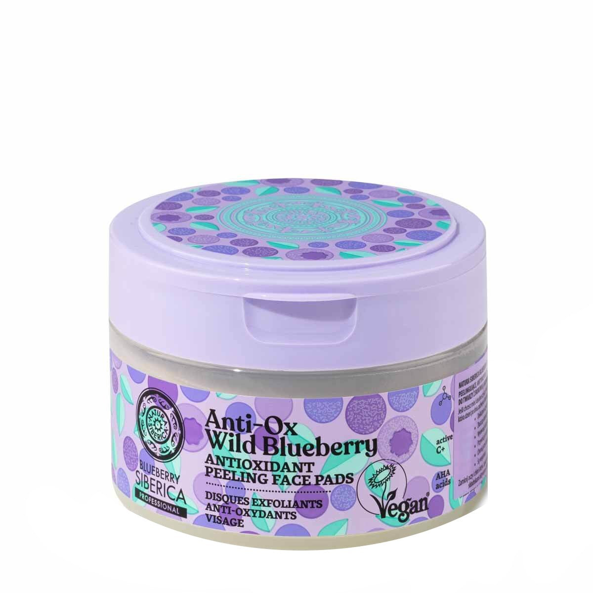 SIBERICA Blueberry Professional Exfoliating Antioxidant Face Pads Anti-Ox Wild Blueberry 1op.-20pcs | Vaistine1.lt | WestPharmacy.eu