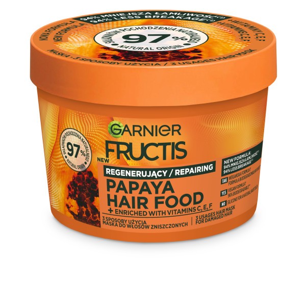 Fructis Hair Food Regenerating Mask for Damaged Hair - Papaya 400ml | Vaistine1.lt | WestPharmacy.eu
