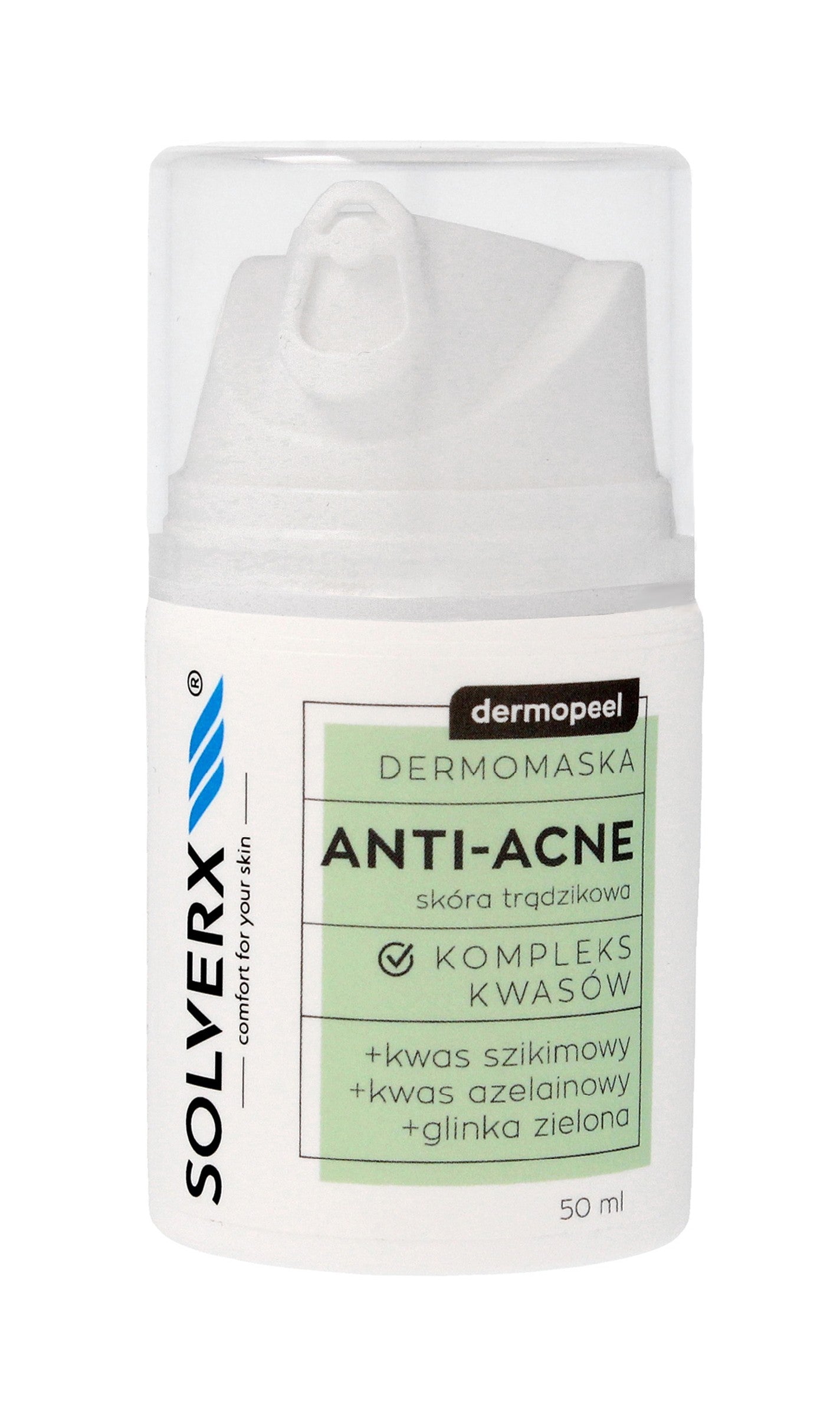 SOLVERX Dermopeel Anti-Acne Dermomask with acid complex - for acne skin 50ml | Vaistine1.lt | WestPharmacy.eu