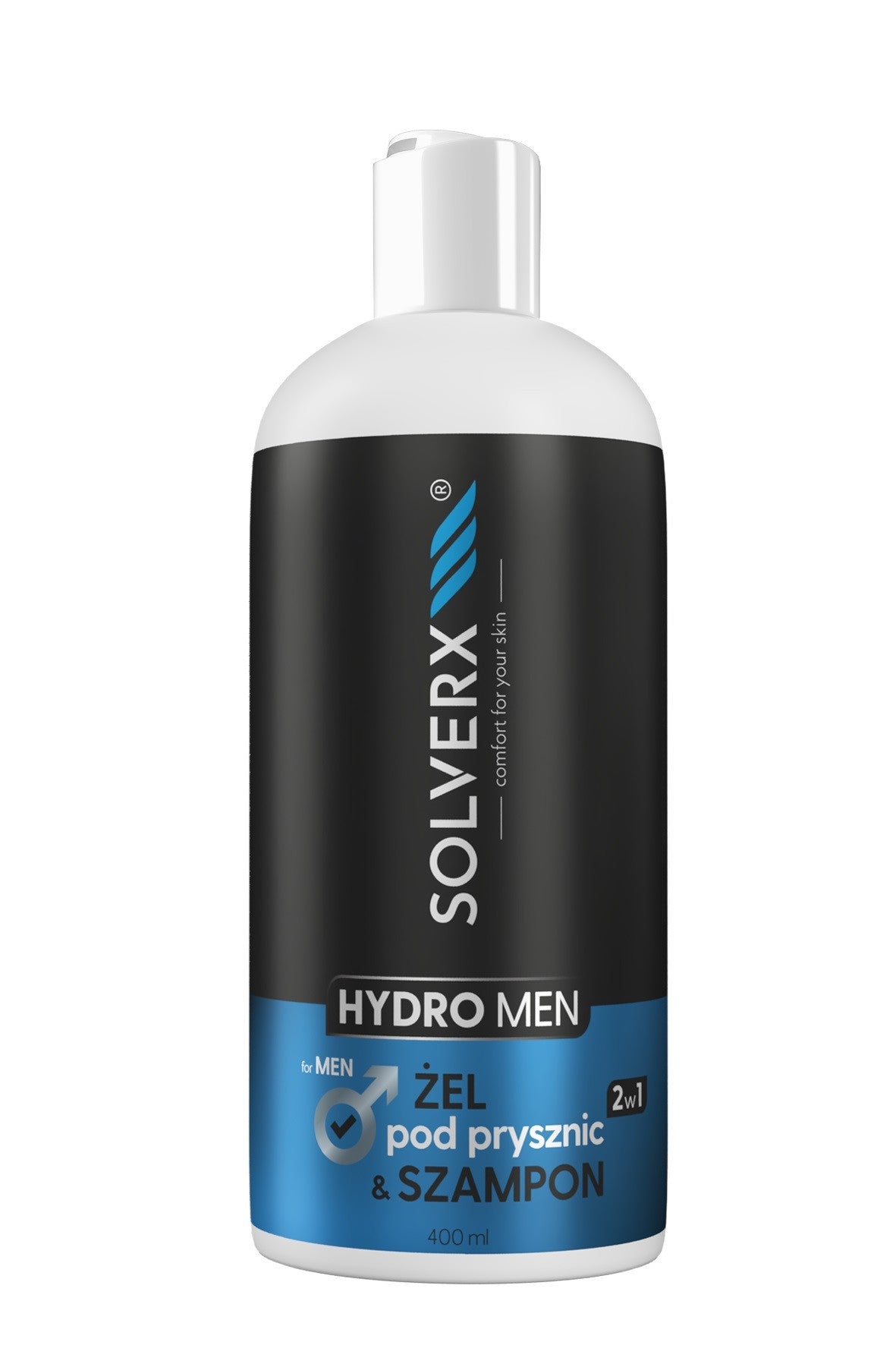 SOLVERX Hydro Men Shower Gel and Shampoo 2in1 400ml | Vaistine1.lt | WestPharmacy.eu