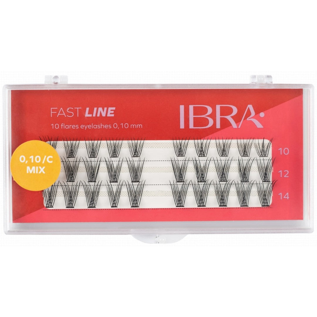 IBRA FAST LINE eyelashes 0.10/C - Mix (10, 12, 14 mm) 1 pack. | Vaistine1.lt | WestPharmacy.eu