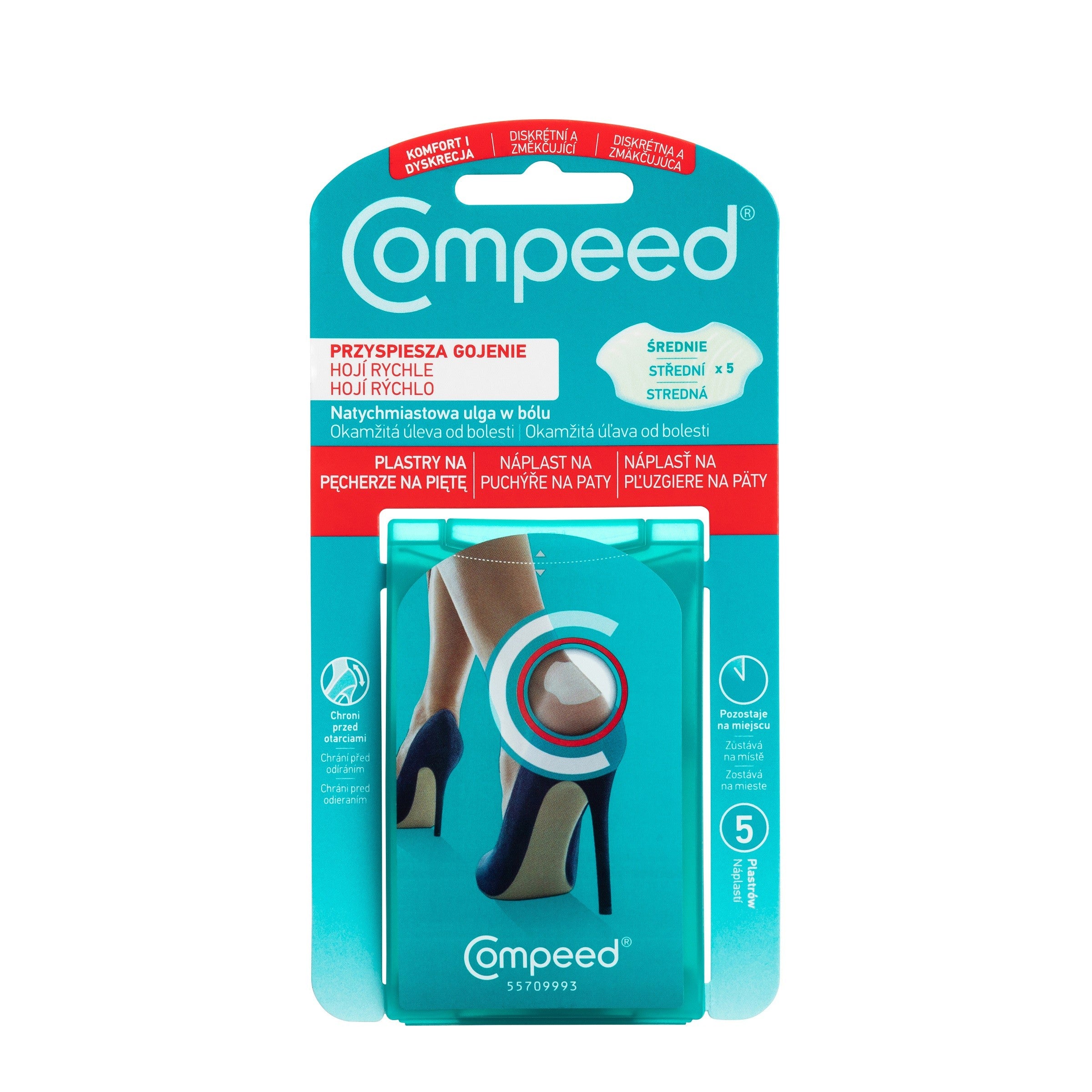 COMPEED Heel blisters for women - medium, 1 pack - 5 pcs | Vaistine1.lt | WestPharmacy.eu